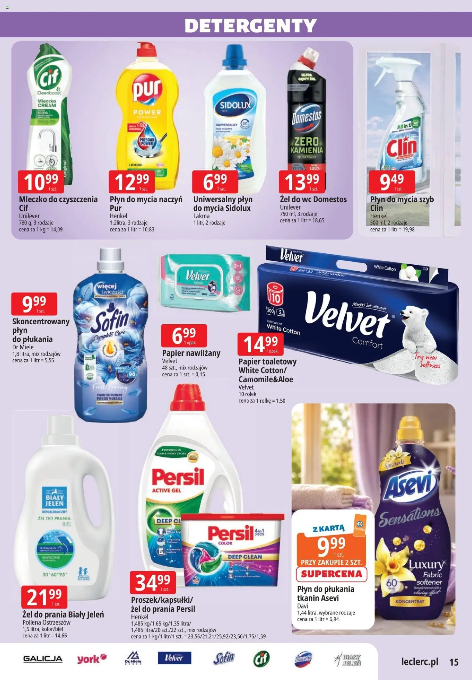 E.Leclerc gazetka - Zielona Góra od 02.06.2026 | Strona: 15 | Produkty: Karta, Płyn do mycia szyb, Papier toaletowy, Persil
