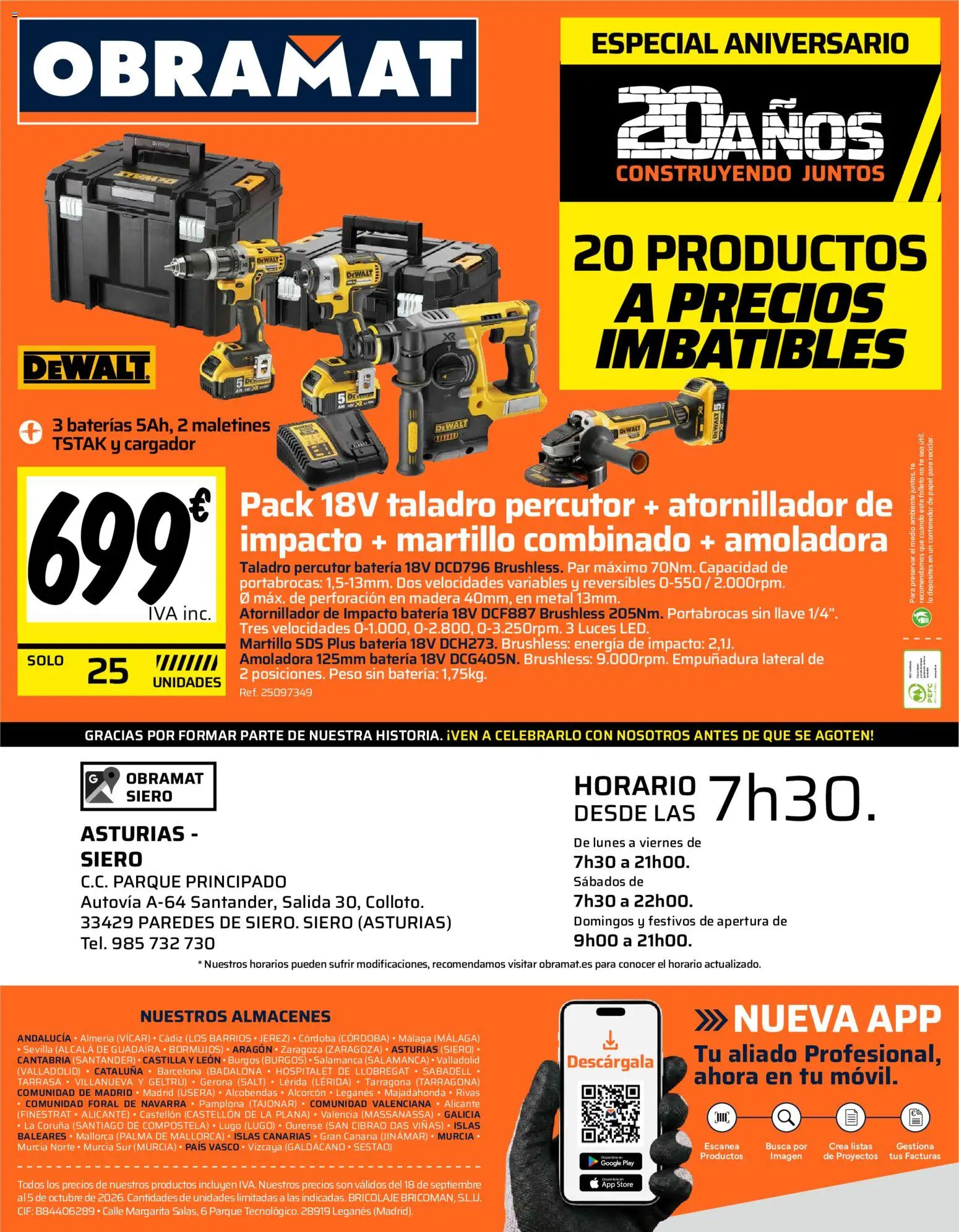 Obramat - Siero │ válido desde el 18/09/2026 | Página: 8 | Productos: Taladro percutor, Té, Peso, Batería