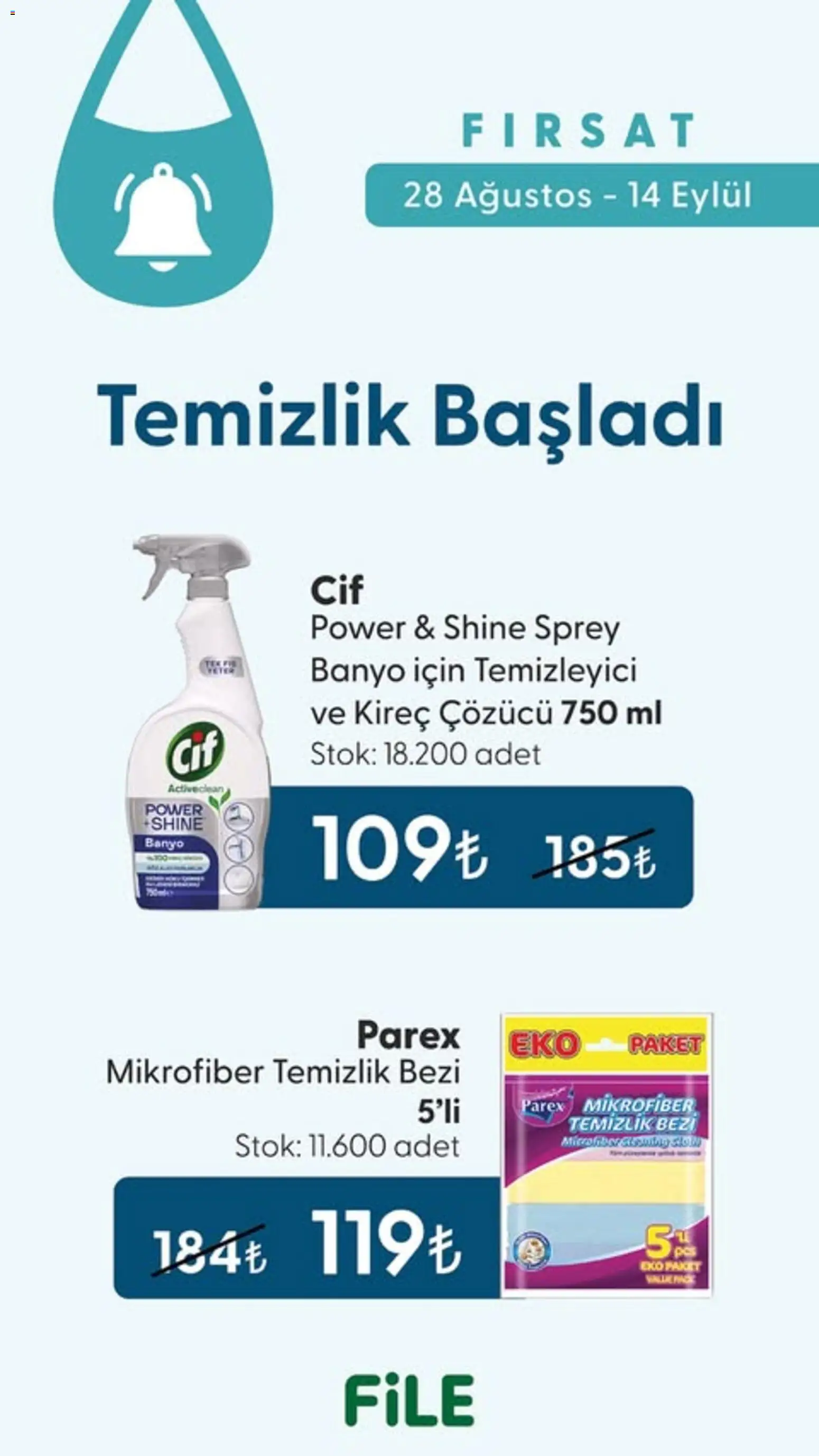 File Market aktüel ürünler kataloğu yayımlandı! Bu hafta 28 Ağustos 2026 - 14 Eylül 2026 günü File Market indirimli ürünleri