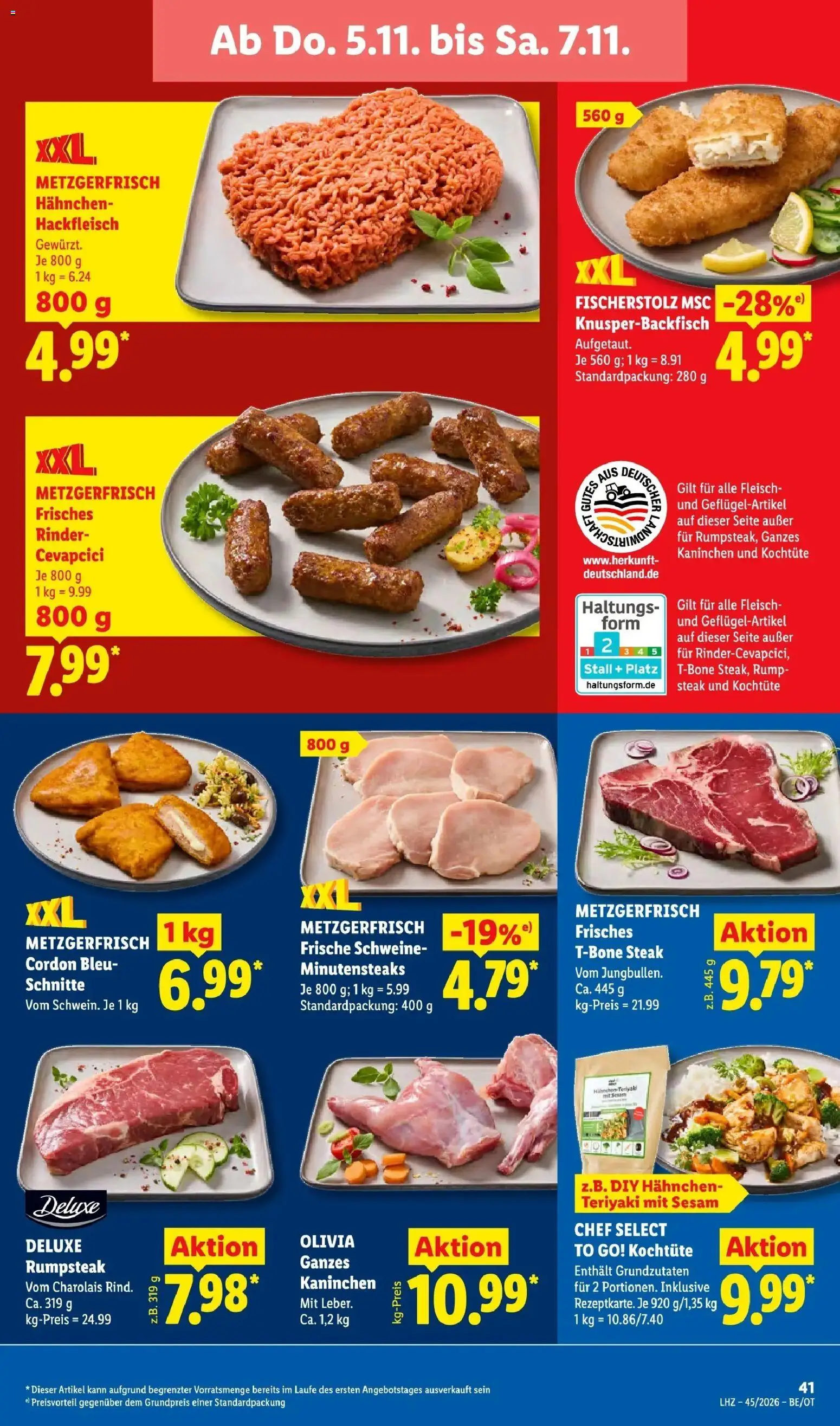 Lidl Prospekt Senftenberg (ab 02.11.2026) zum Blättern » Angebote | Seite: 61 | Produkte: Kaninchen, Cevapcici, Ski, Steak