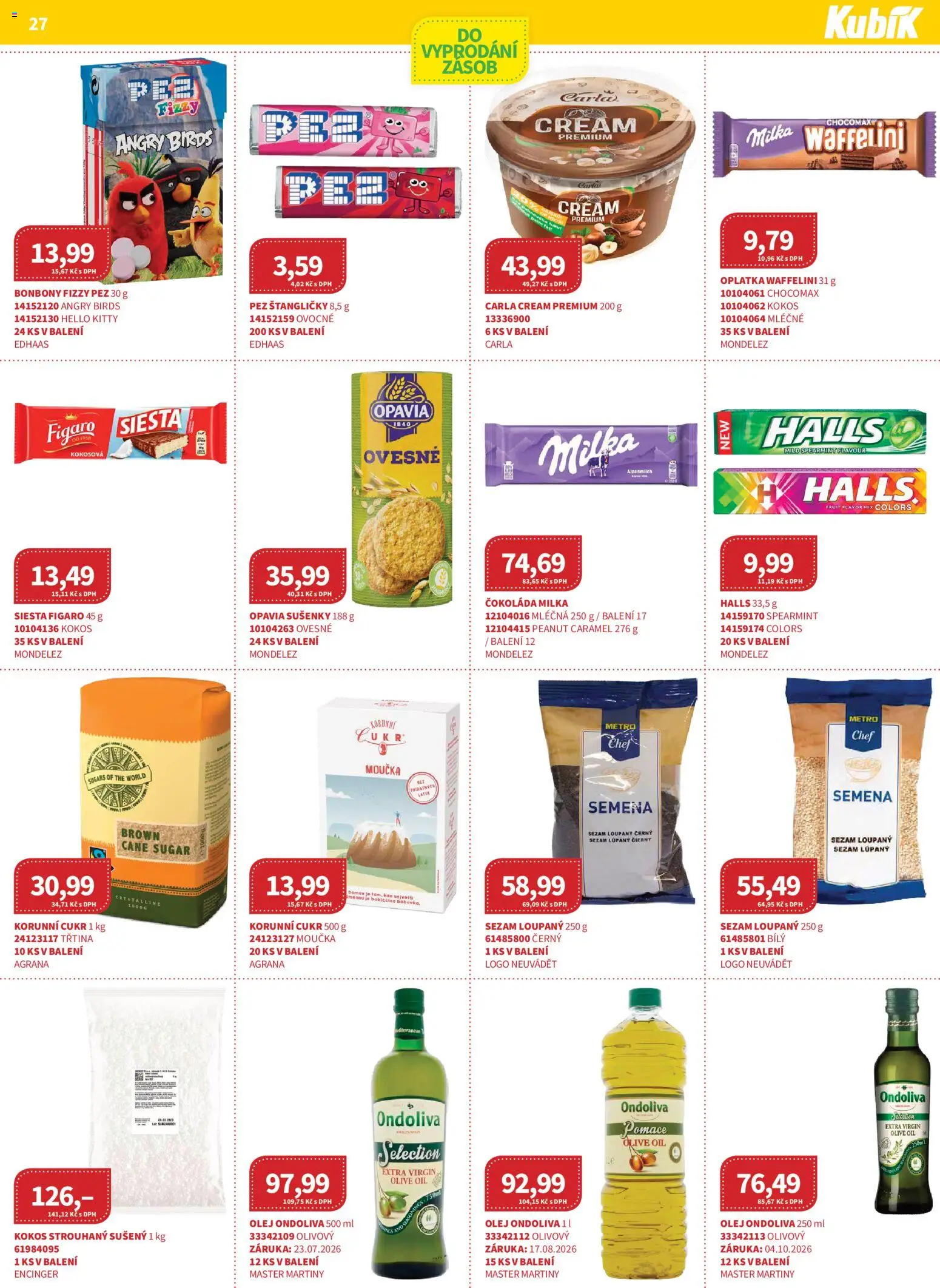 Kubík leták - Velkoobchod 07/2026 od 01.07.2026 | Strana: 27 | Produkty: Čokoláda milka, Čokoláda, Milka, Bonbóny