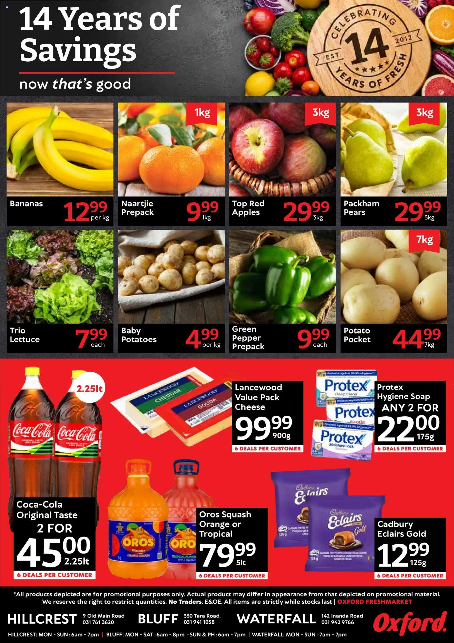 New Oxford Freshmarket catalogue – valid from 16.05.2026 | Page: 2 | Products: Cheese, Bananas, Potatoes, Lettuce