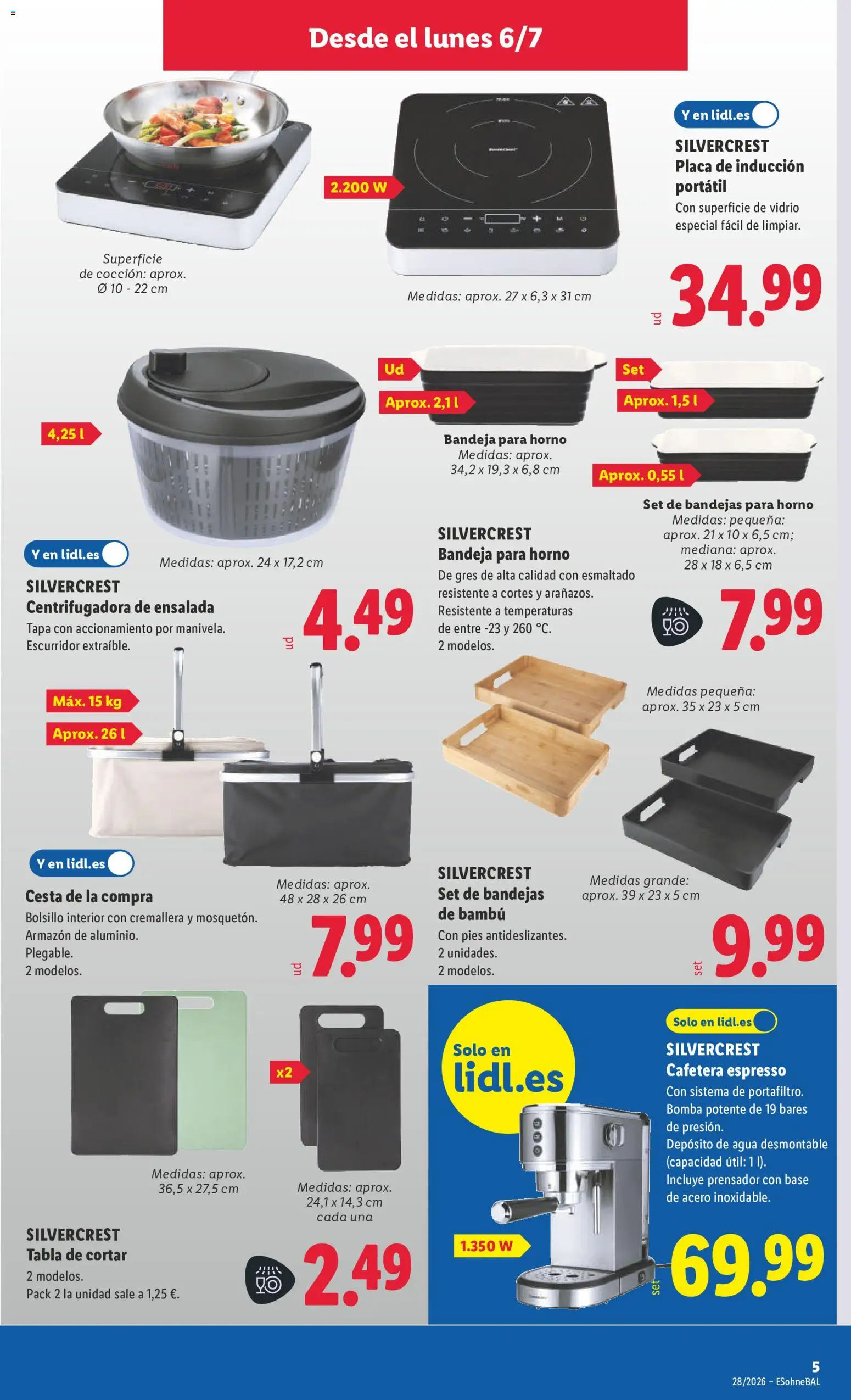 Lidl folleto de bazar │ válido desde el 06/07/2026 | Página: 13 | Productos: Ensalada, Horno, Cafetera, Cesta