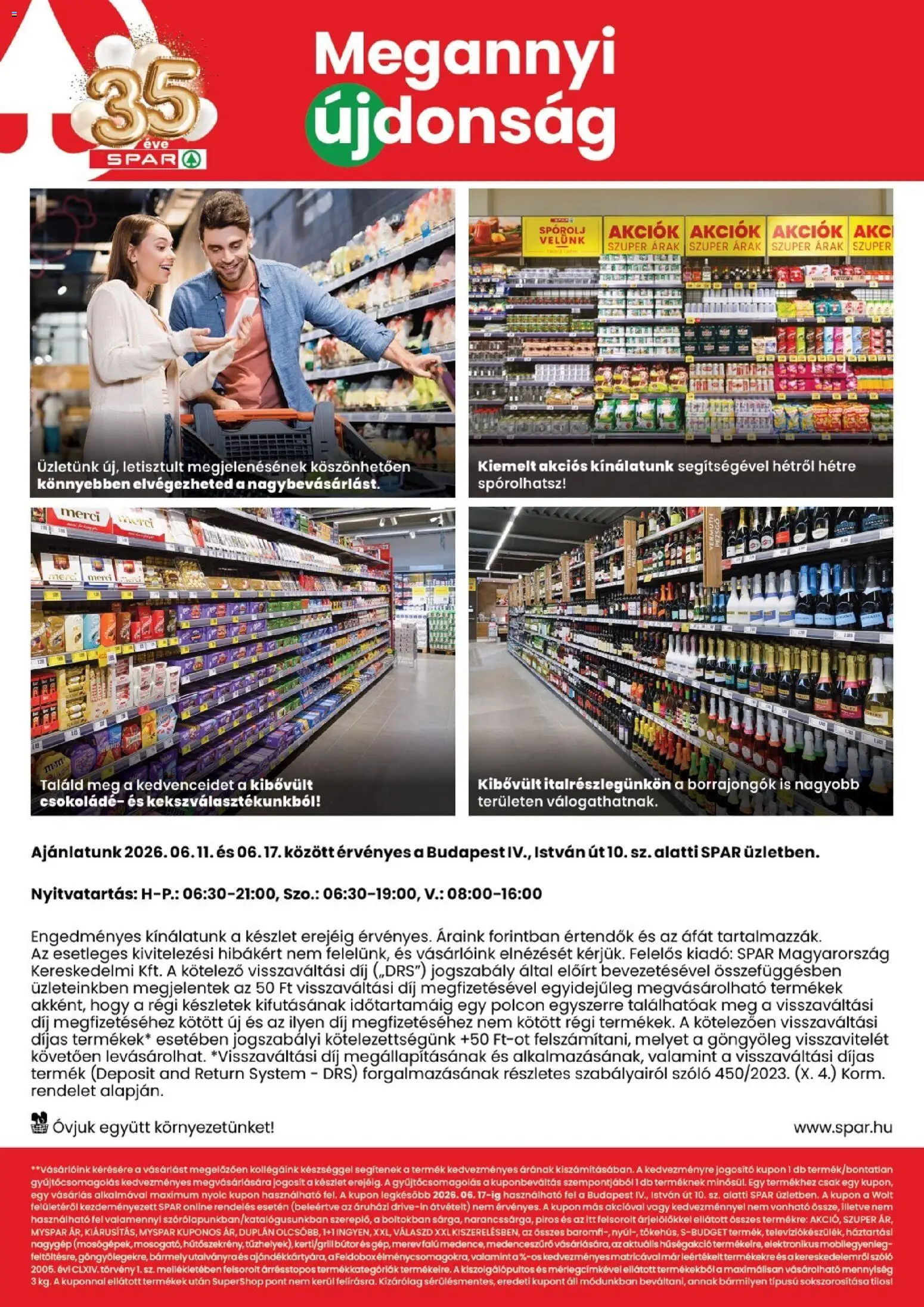 Spar akciós ujság - amely érvényes a következő dátumtól: 11.06.2026 | Oldal: 2 | Termékek: Szőlő, Bútor, Csokoládé