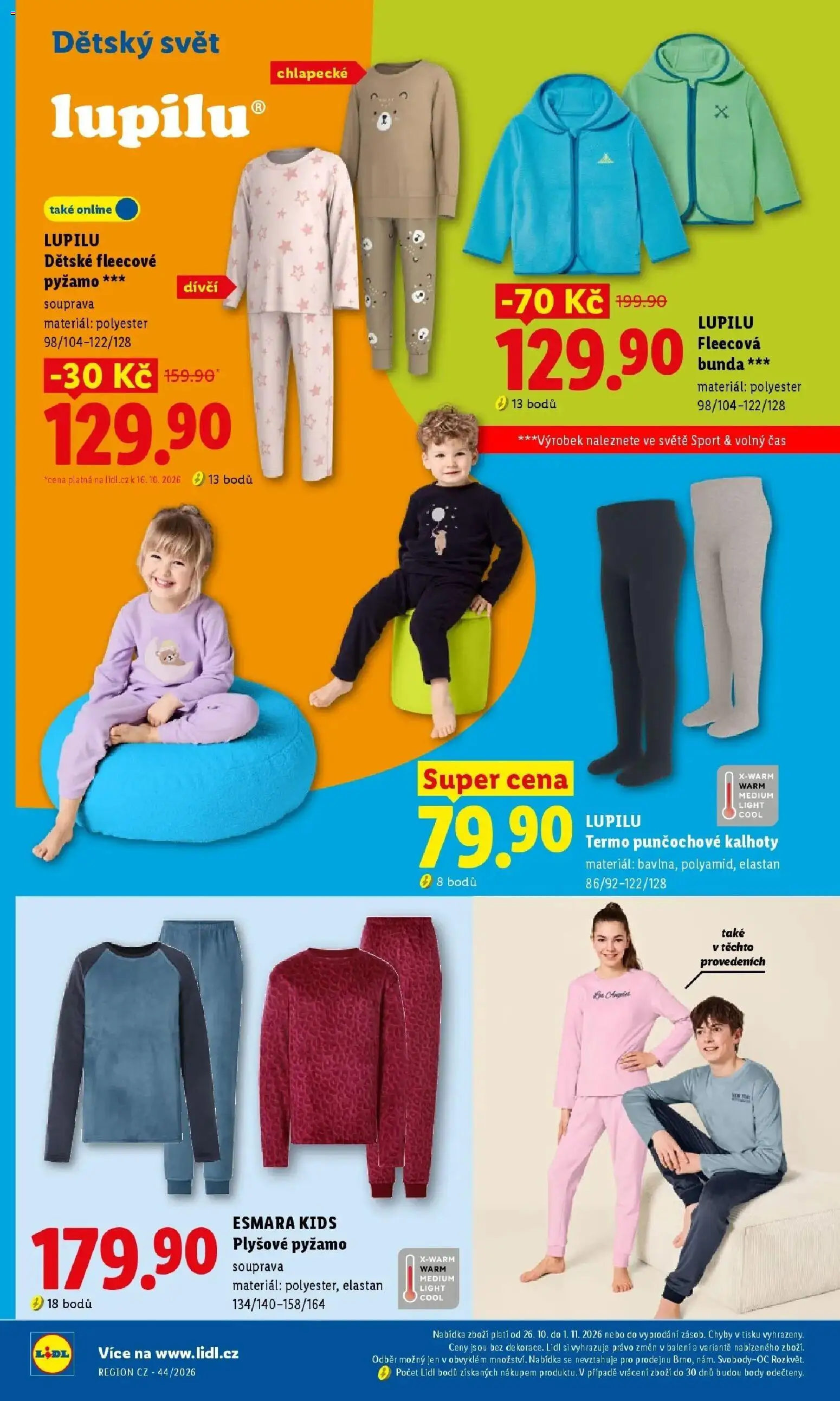 Lidl leták od 26.10.2026 - Nový akční leták | Strana: 12 | Produkty: Bunda, Kalhoty, Pyžamo, Body