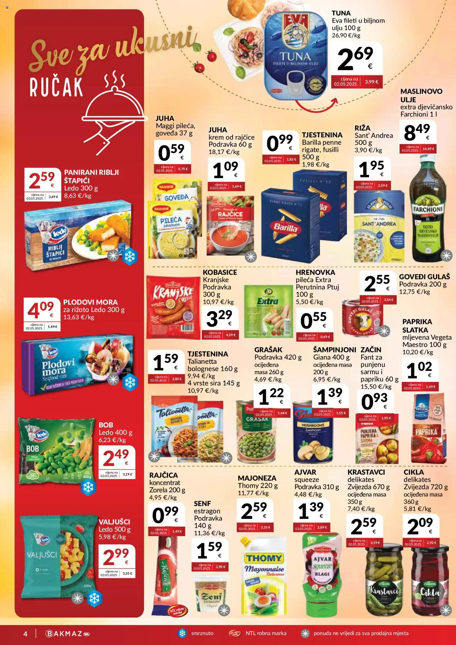 Bakmaz katalog | vrijedi od 06.05.2026 | Stranica: 4 | Proizvodi: Riža, Juha, Perutnina Ptuj, Cikla