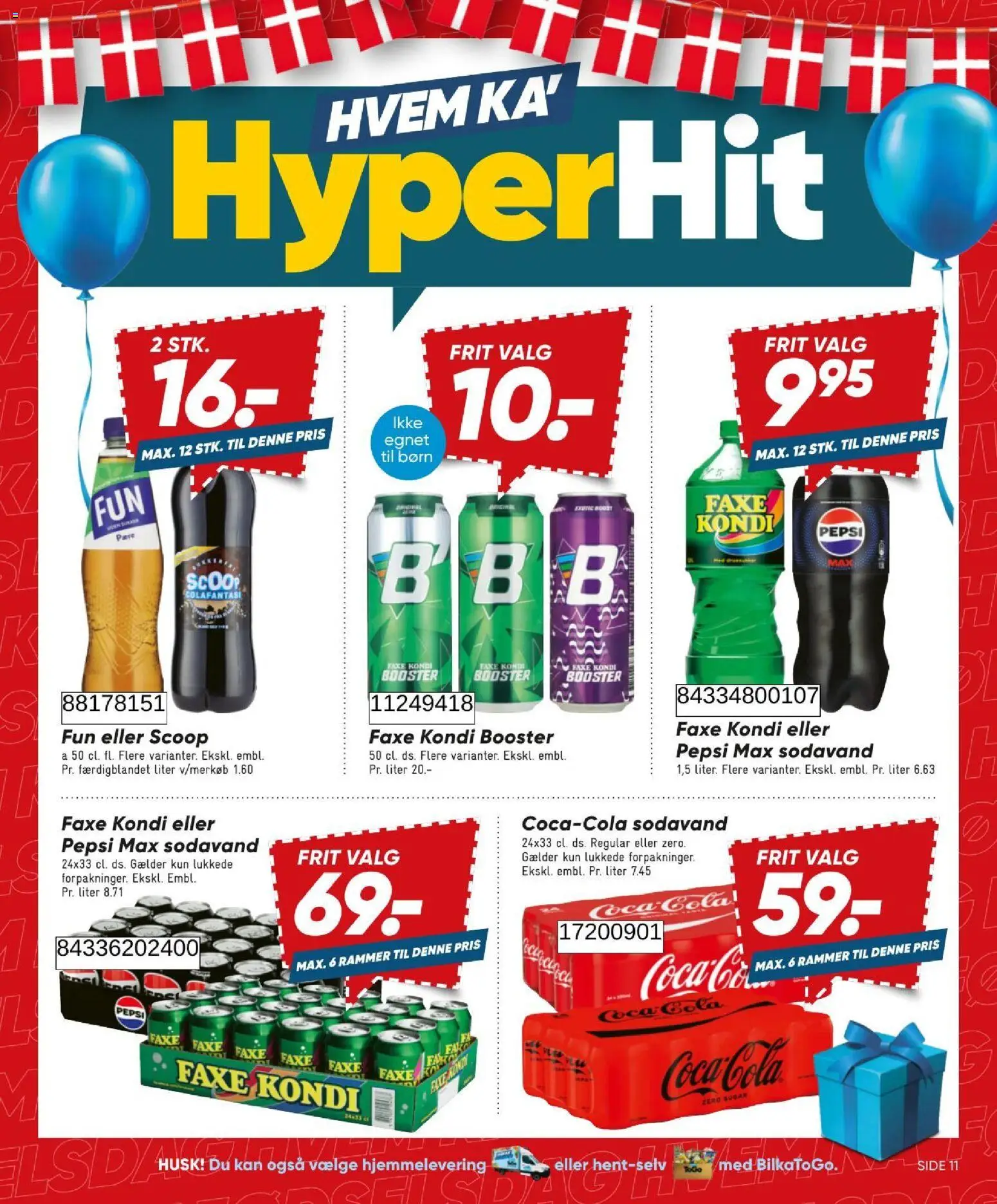 Bilka tilbudsavis – gyldig fra 31/07/2026 | Side: 11 | Produkter: Sodavand, Faxe Kondi, Cola, Pepsi