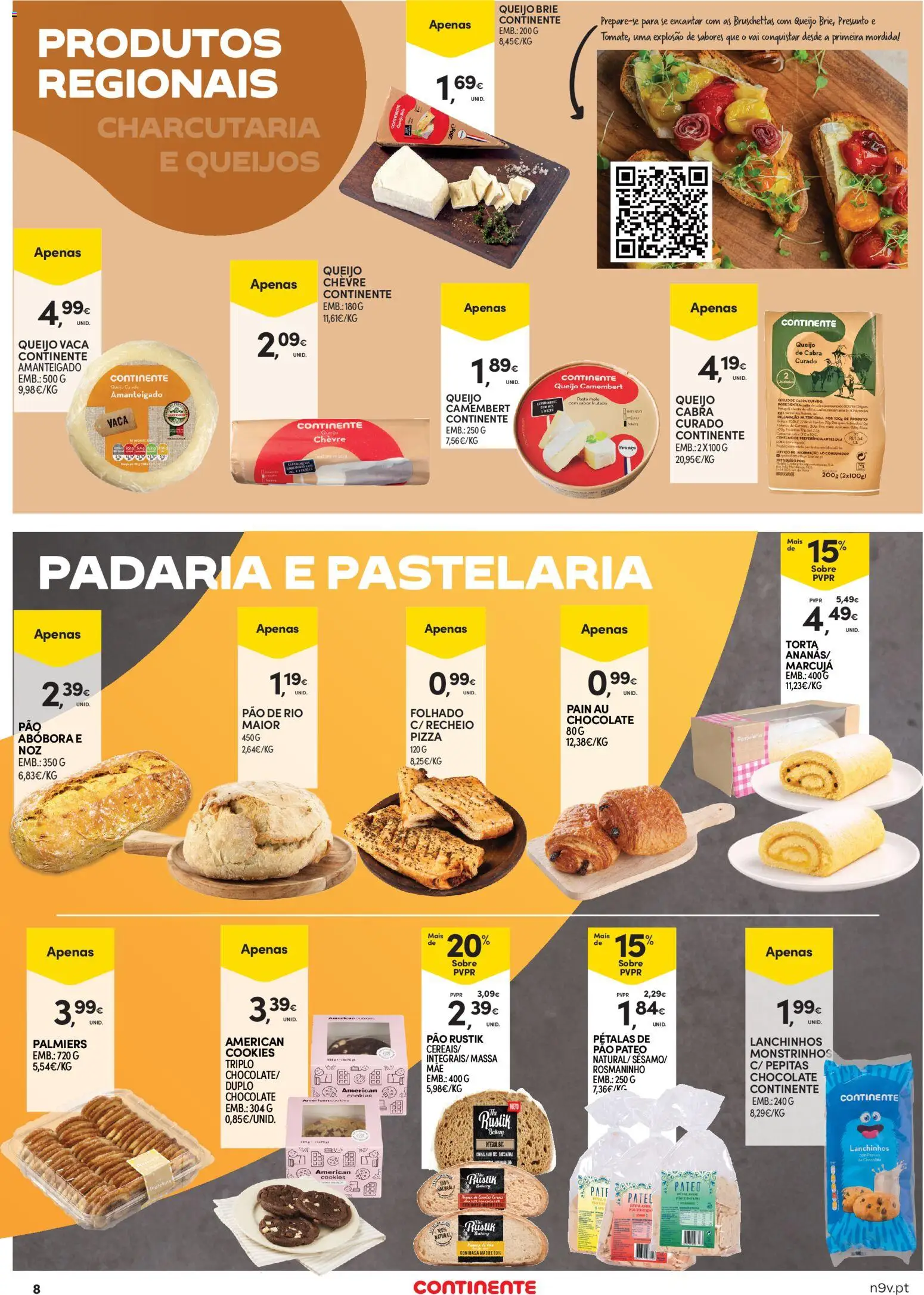 Continente Açores │ válido de 11.06.2026 | Página: 8 | Produtos: Puff, Pão, Pizza, Torta