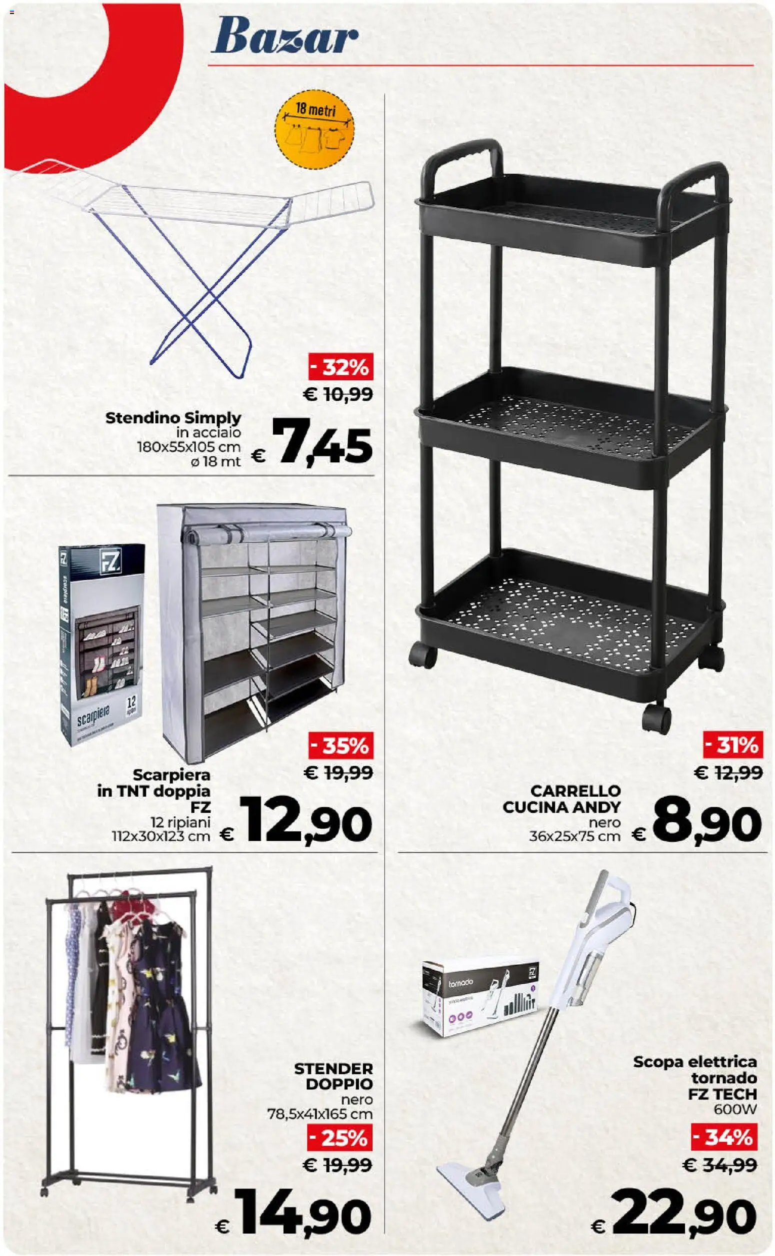 Volantino COOP del 31/07/2026 | Pagina: 46 | Prodotti: Scopa elettrica, Scopa, Scarpiera, Stendino