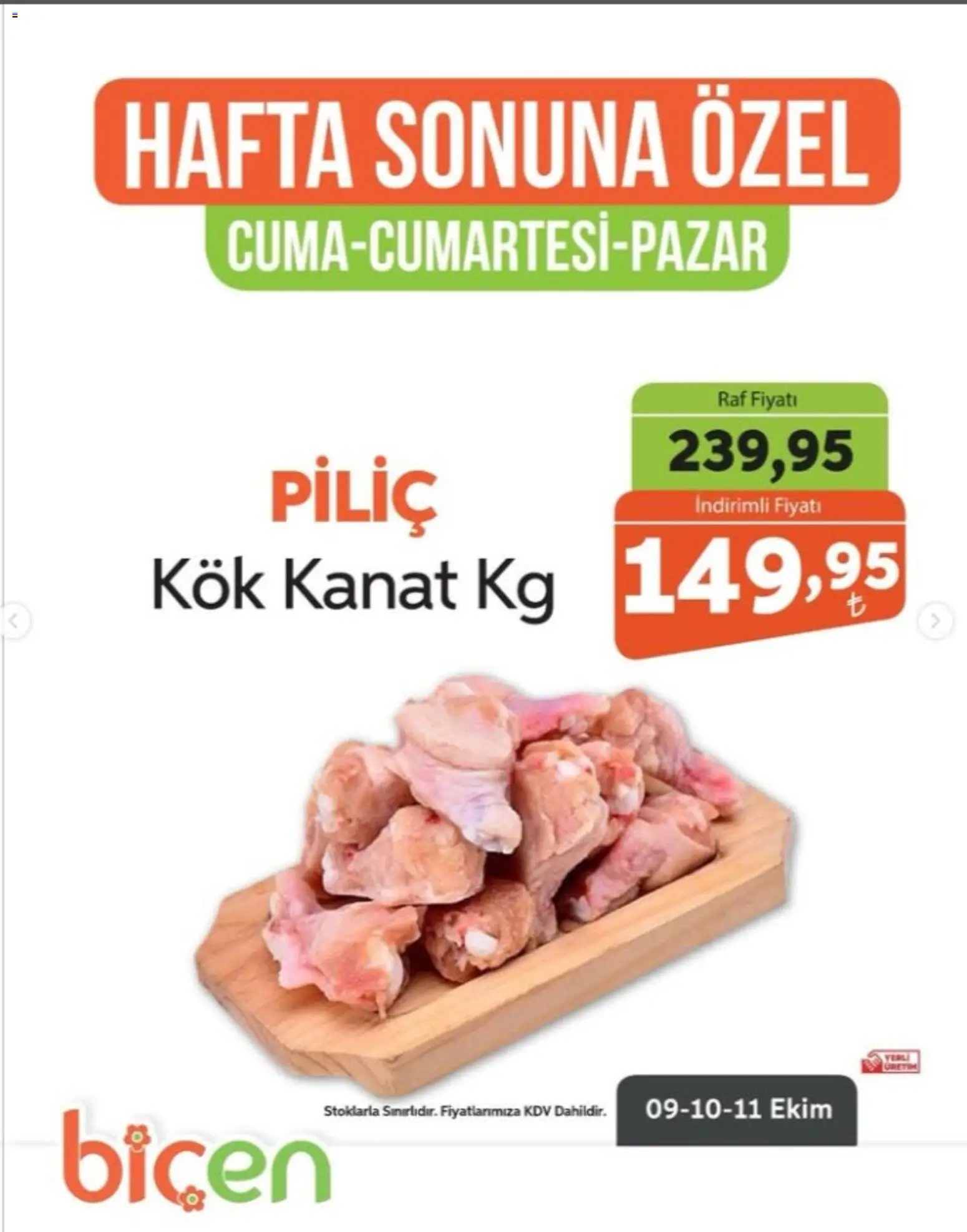 Biçen Market - Hafta Sonuna Özel - 09 Ekim 2026 tarihinden itibaren geçerlidir | Sayfa: 3 | Ürünler: Raf, Piliç