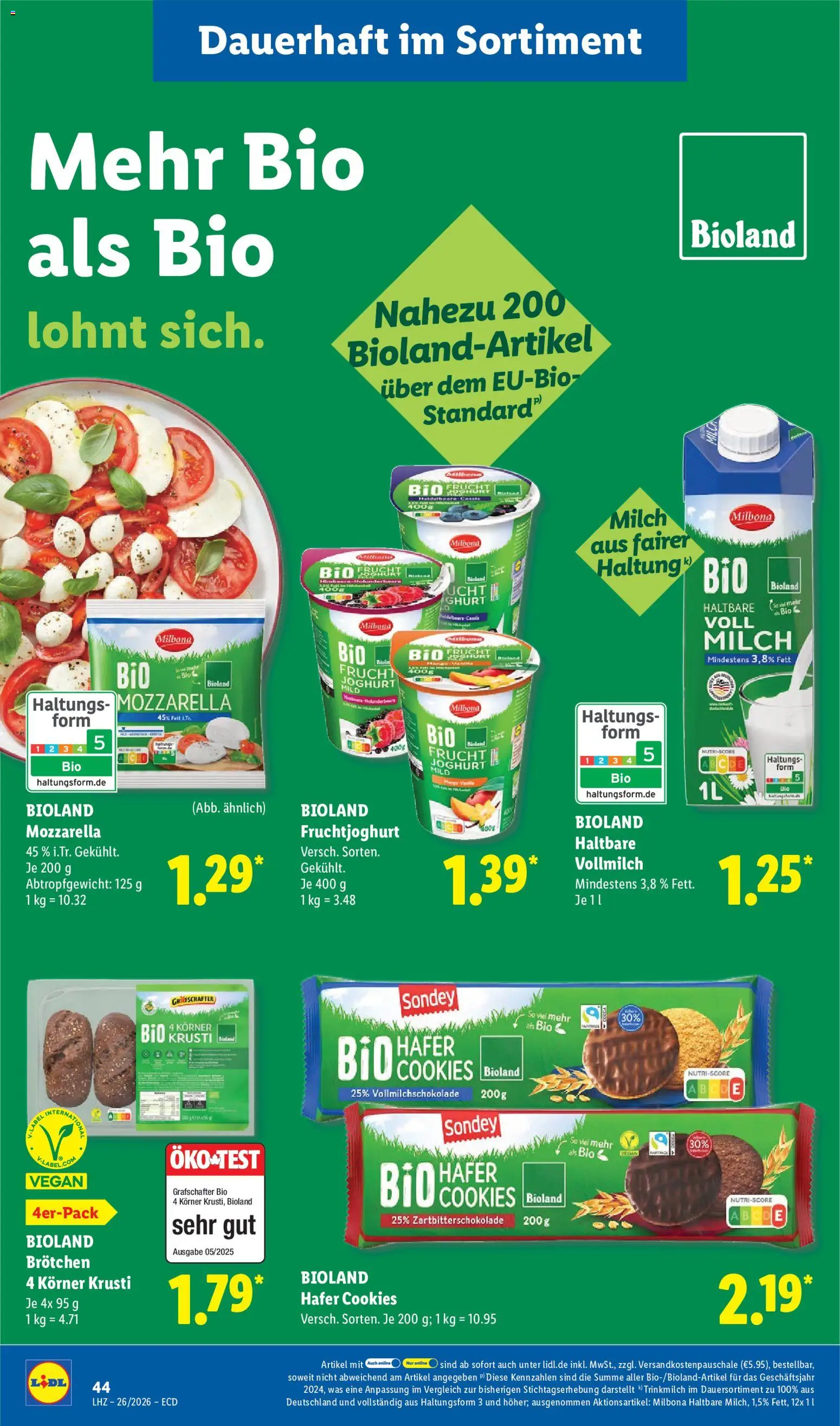 Lidl Prospekt – gültig ab 22.06.2026 | Seite: 60 | Produkte: Milch, Joghurt, Mozzarella, Fruchtjoghurt