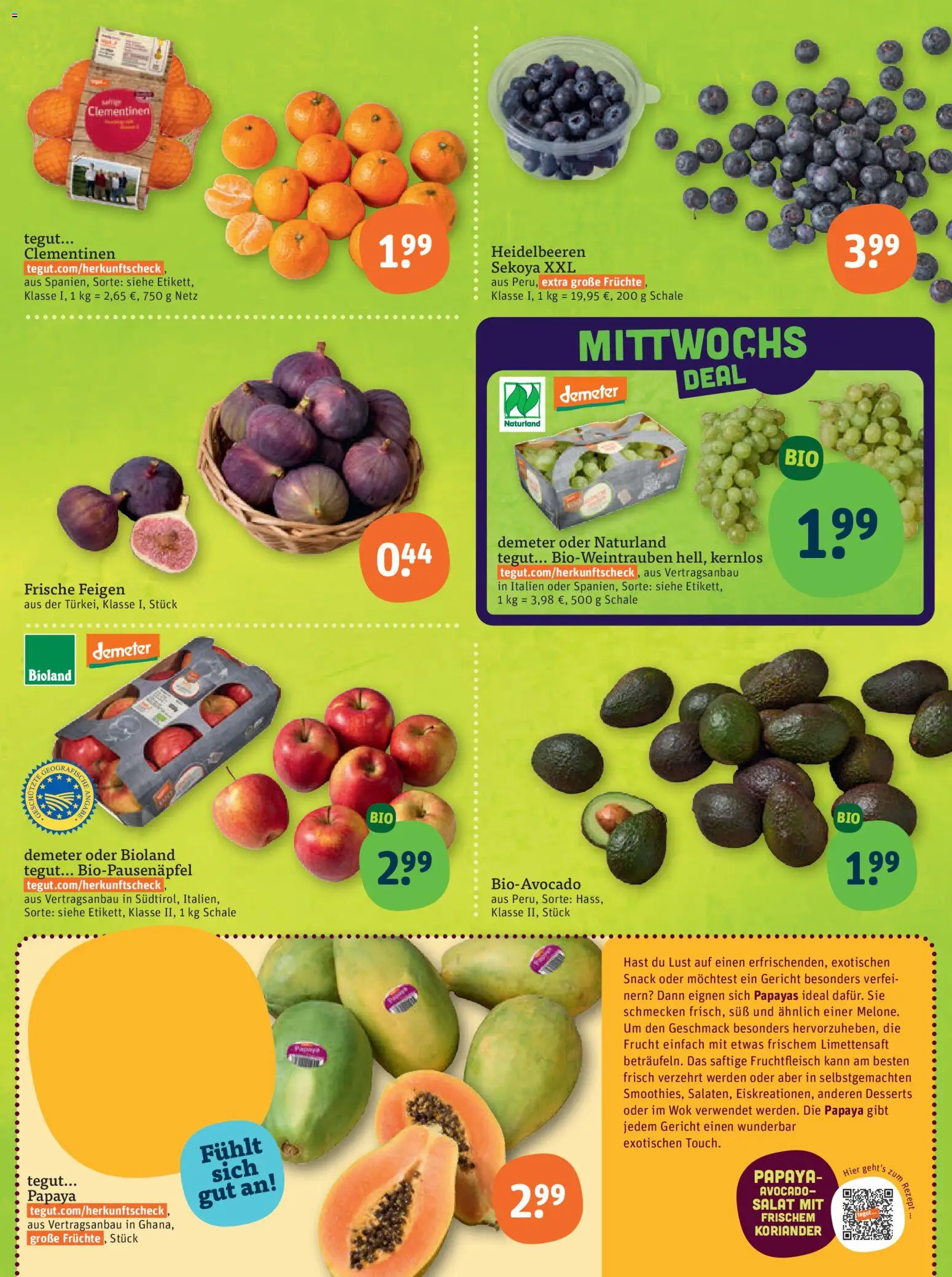 Tegut Prospekt – gültig ab 12.10.2026 | Seite: 5 | Produkte: Heidelbeeren, Avocado, Feigen, Salat