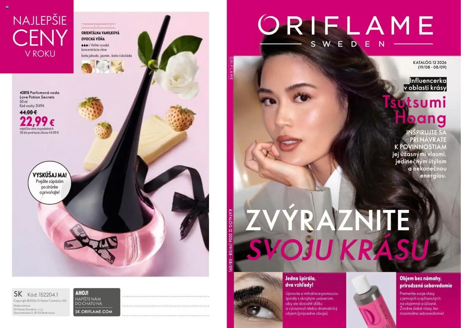 Nové Oriflame akcie – leták je platný od 19.08.2026 | Strana: 1 | Produkty: Čokoláda, Voda