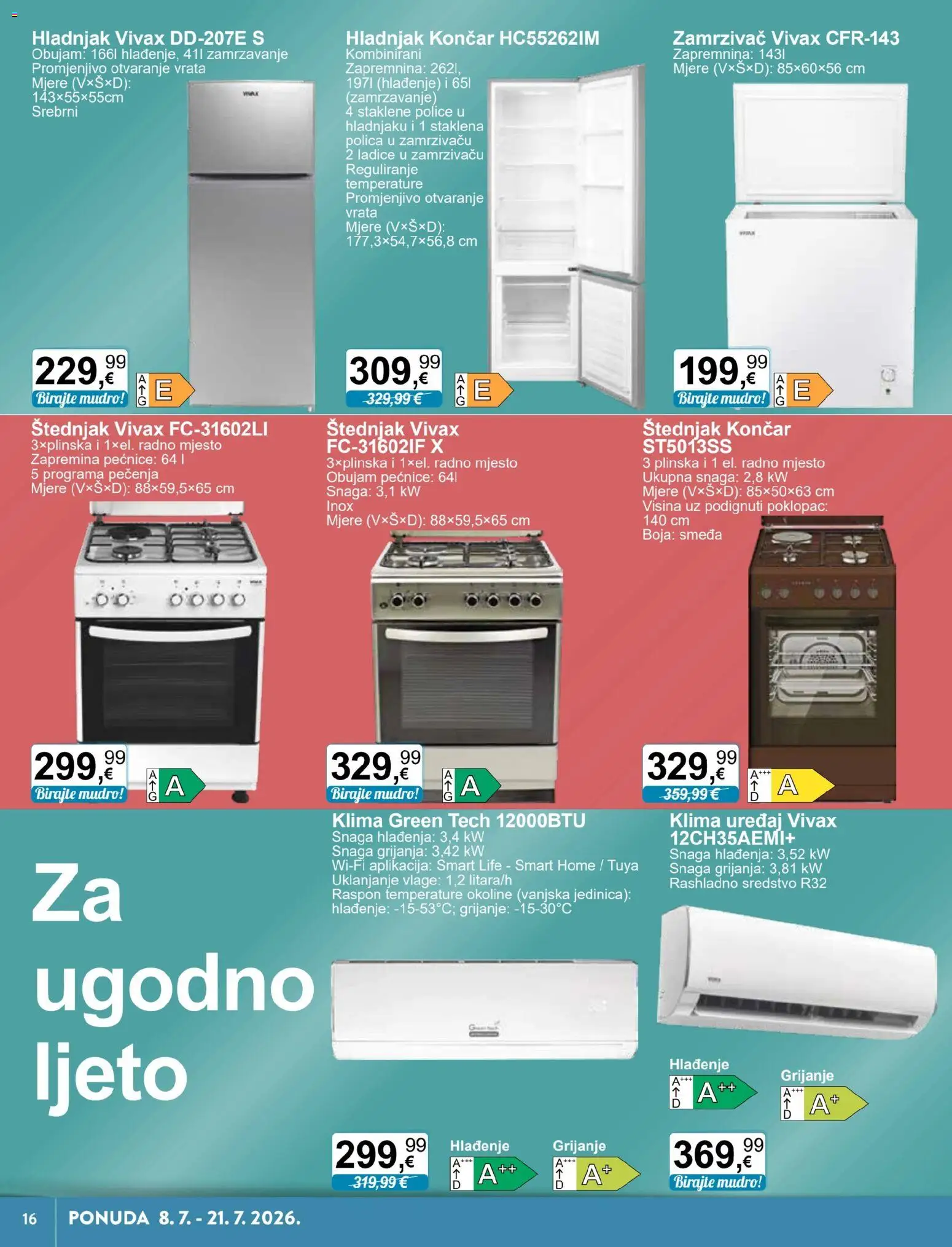 KTC katalog | vrijedi od 08.07.2026 | Stranica: 6 | Proizvodi: Klima uređaj, Vrata, Ladice, Štednjak