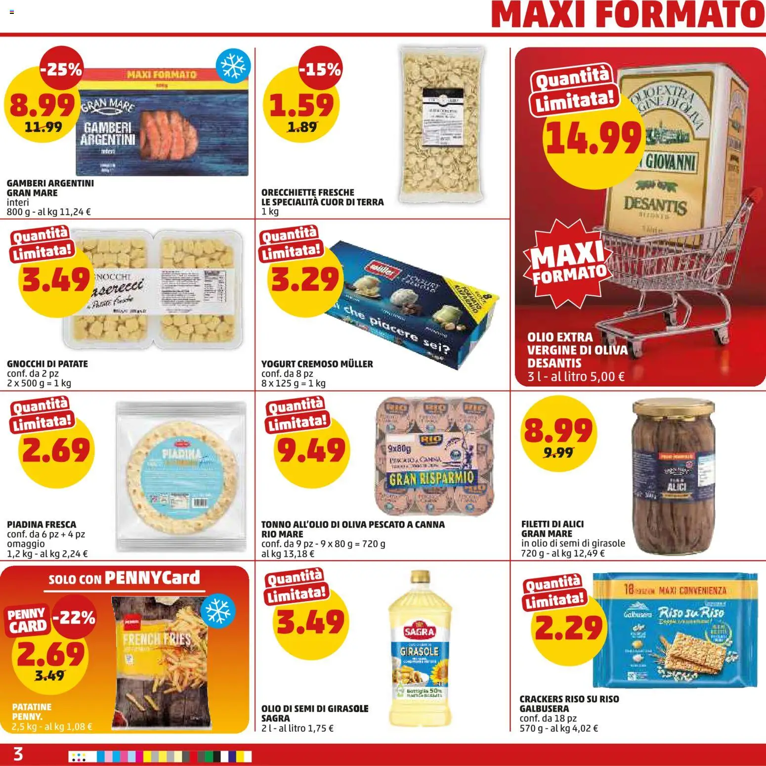 Volantino PENNY del 02/07/2026 | Pagina: 3 | Prodotti: Riso, Crackers, Tonno, Olio extra vergine