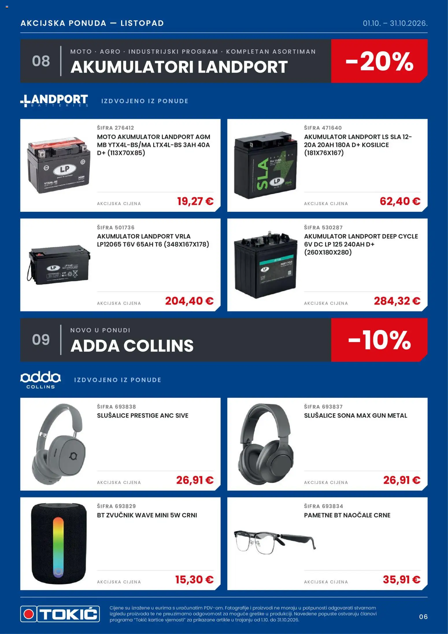 Tokić katalog | vrijedi od 01.10.2026 | Stranica: 7 | Proizvodi: Naočale, Slušalice, Zvučnik