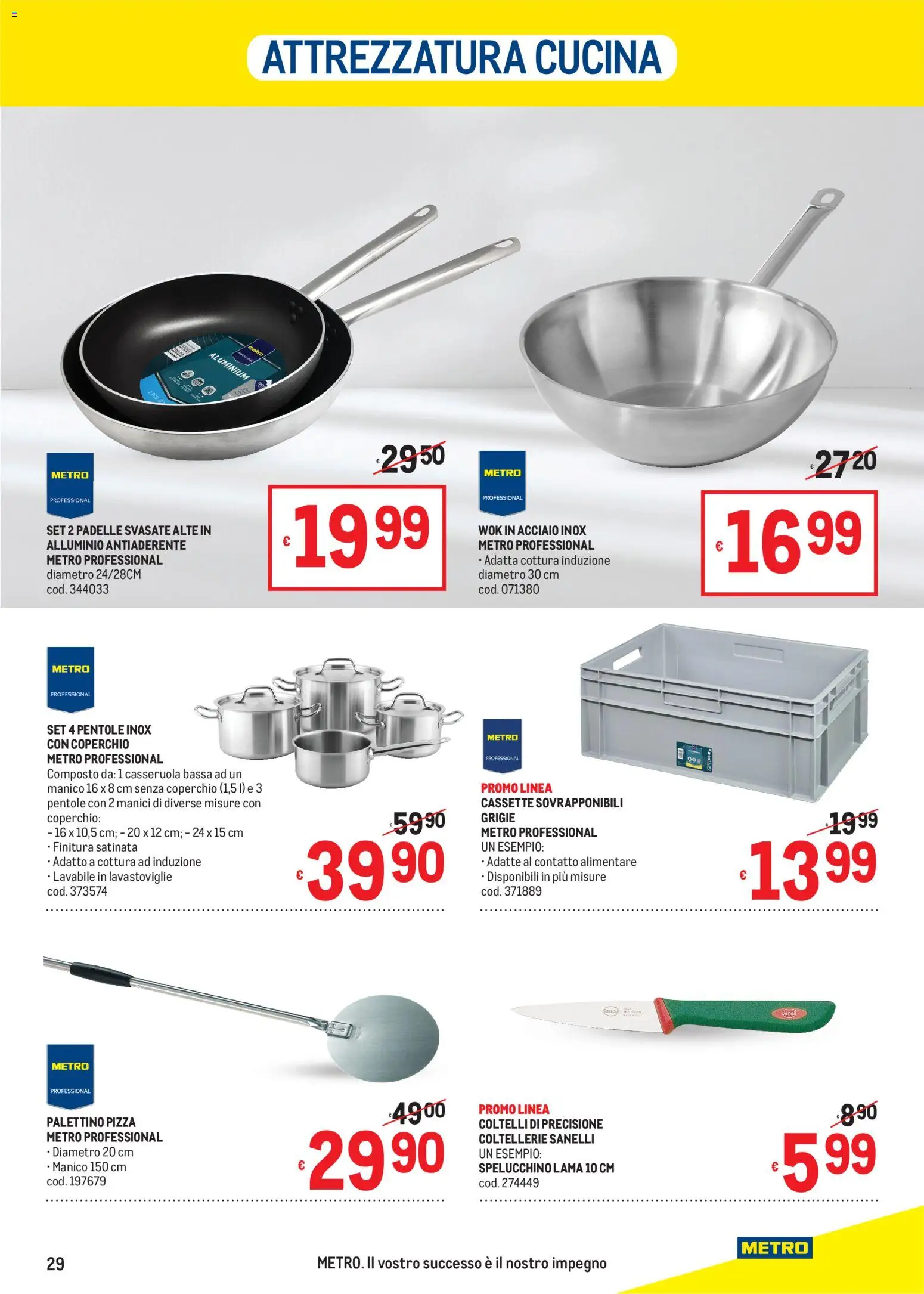 Volantino Metro del 24/09/2026 | Pagina: 29 | Prodotti: Pane, Pizza, Lavastoviglie, Coltelli
