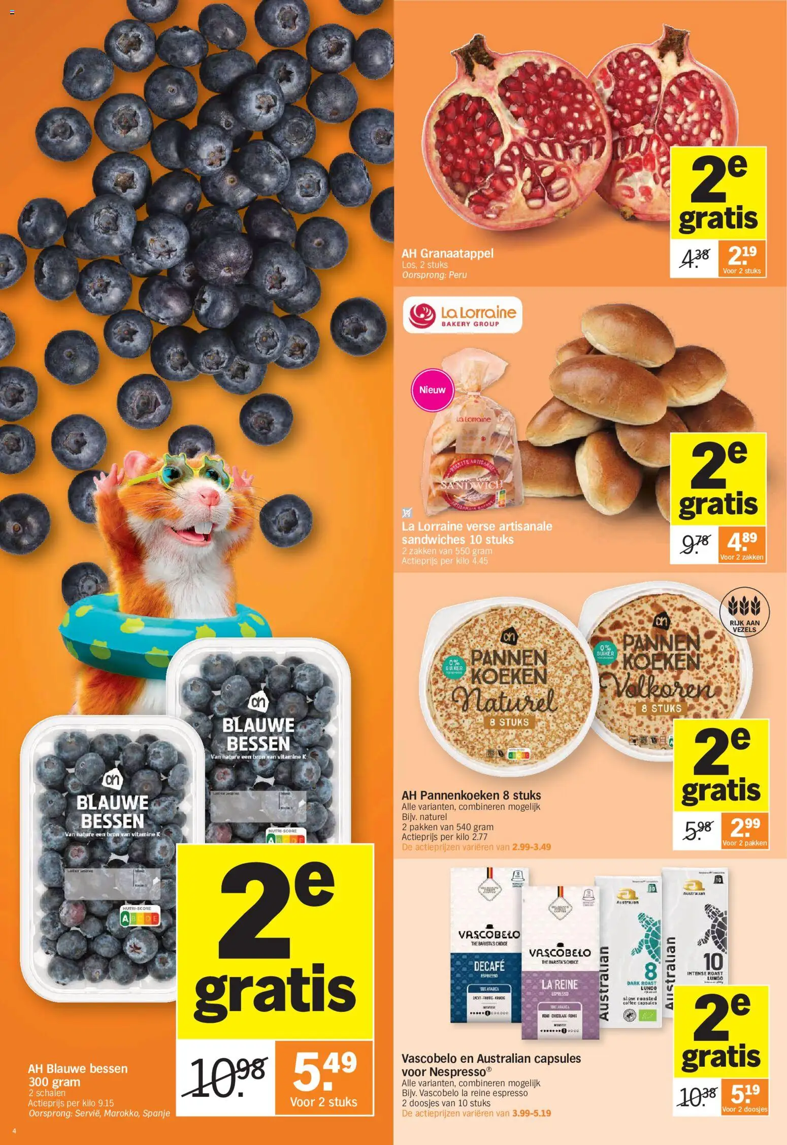 {H1} | Pagina: 4 | Producten: Sandwich, La, Granaatappel, Chocolade
