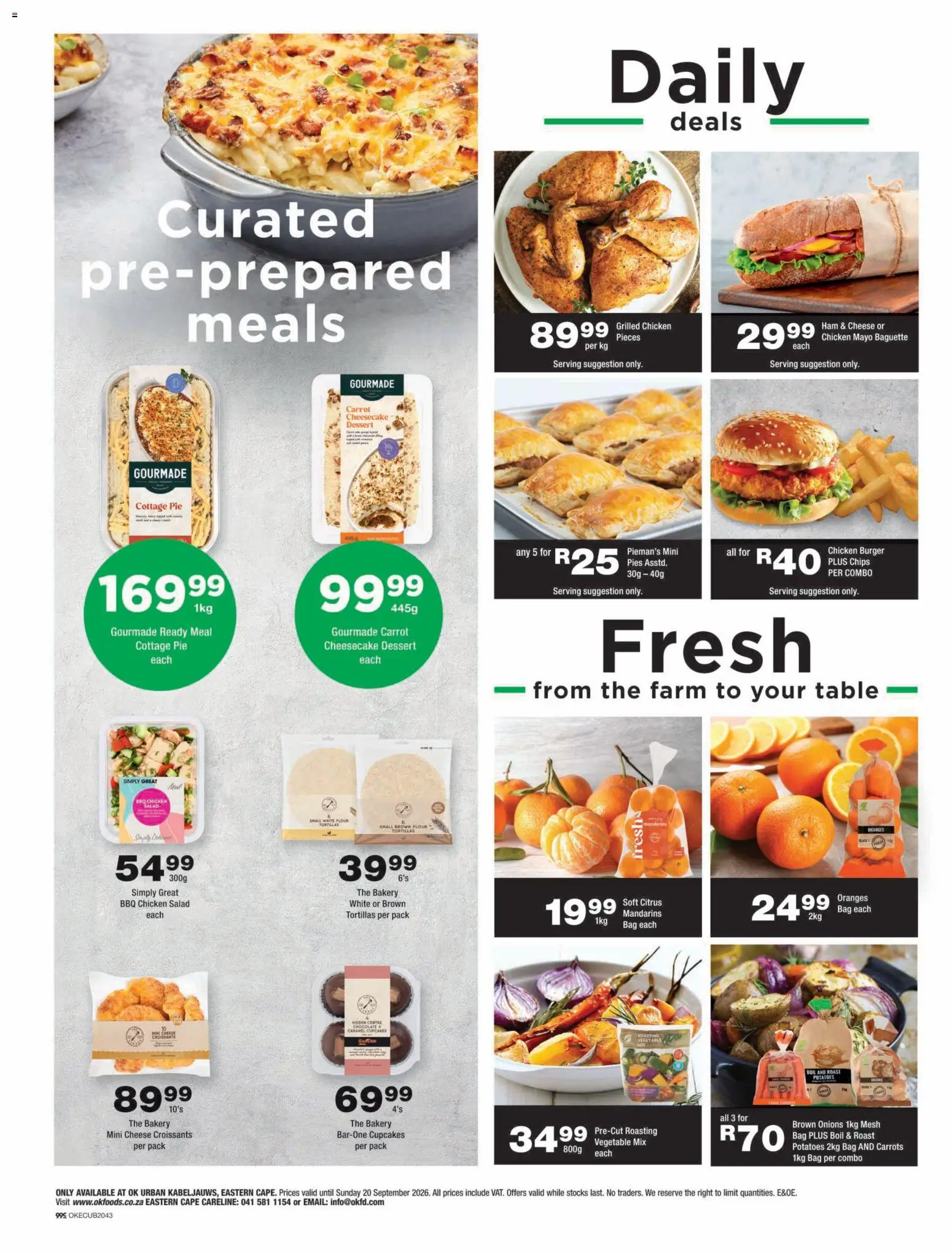 New OK Foods catalogue – valid from 09/09/2026 | Page: 2 | Products: Bakery, Cheesecake, Ham, Oranges