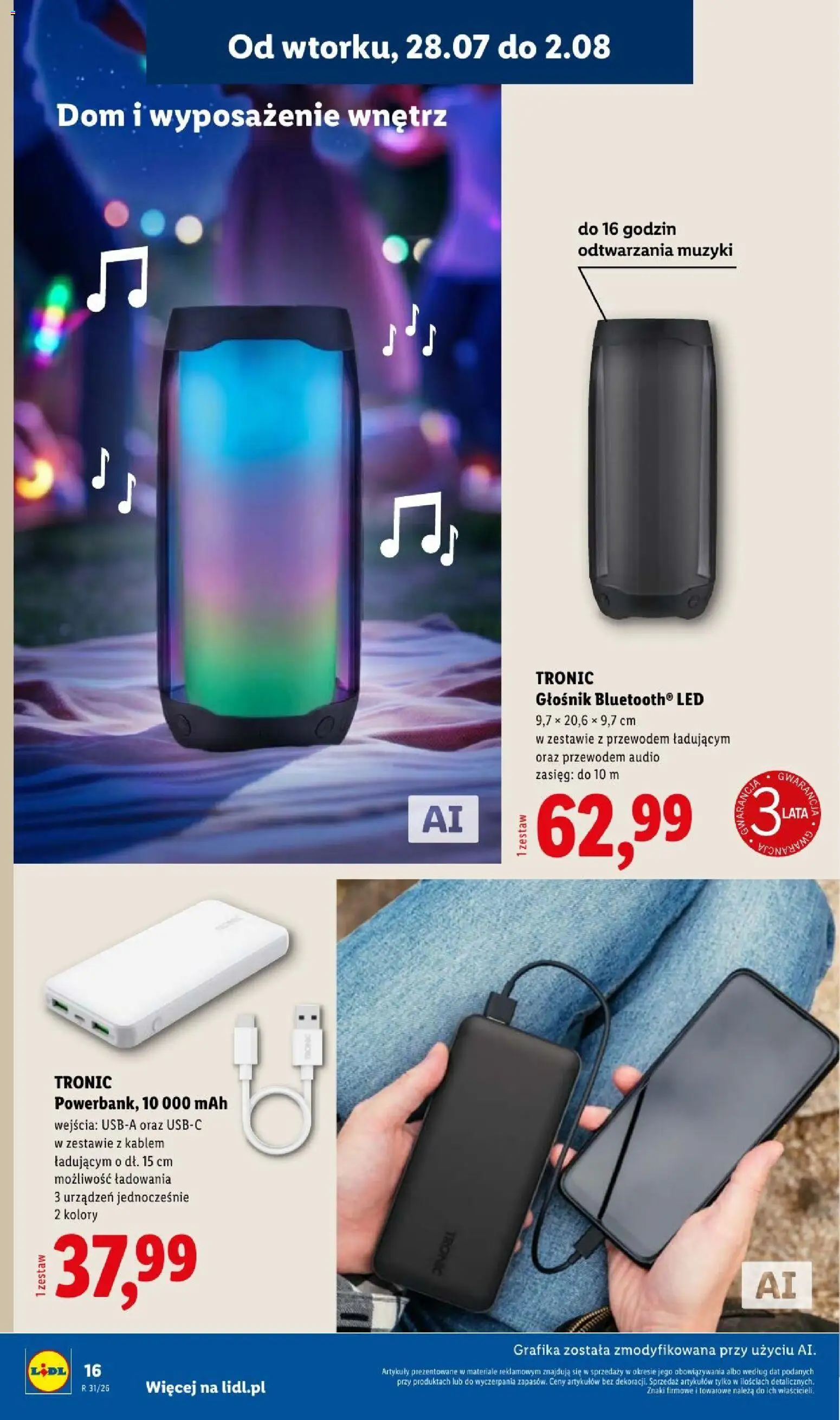 Lidl gazetka - Pol'and'Rock od 28.07.2026 | Strona: 16 | Produkty: Audio, Głośnik, Głośnik bluetooth