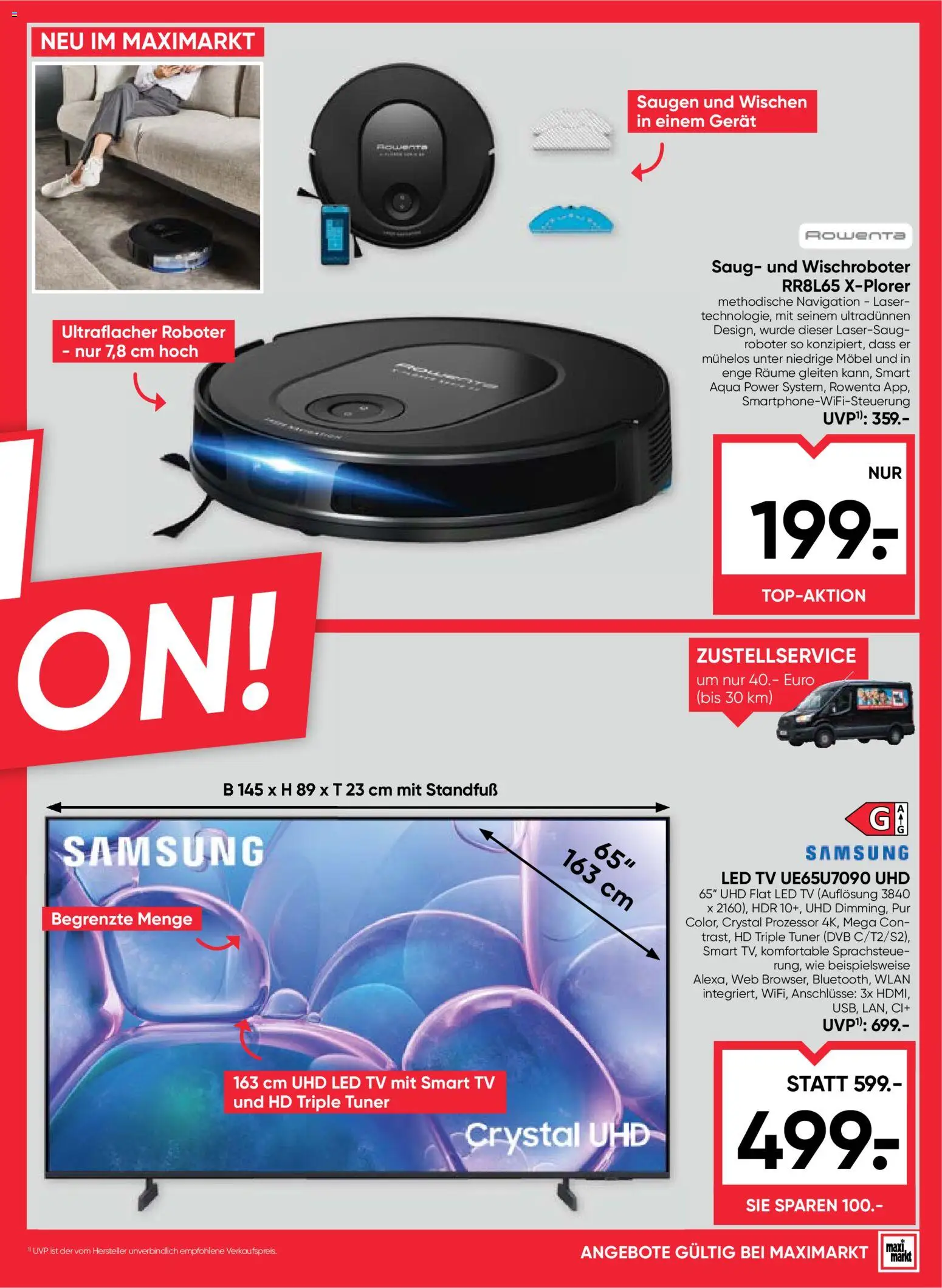 Maximarkt Flugblatt gültig ab 30.07.2026 | Seite: 23 | Produkte: TV, Roboter, Navigation, Samsung
