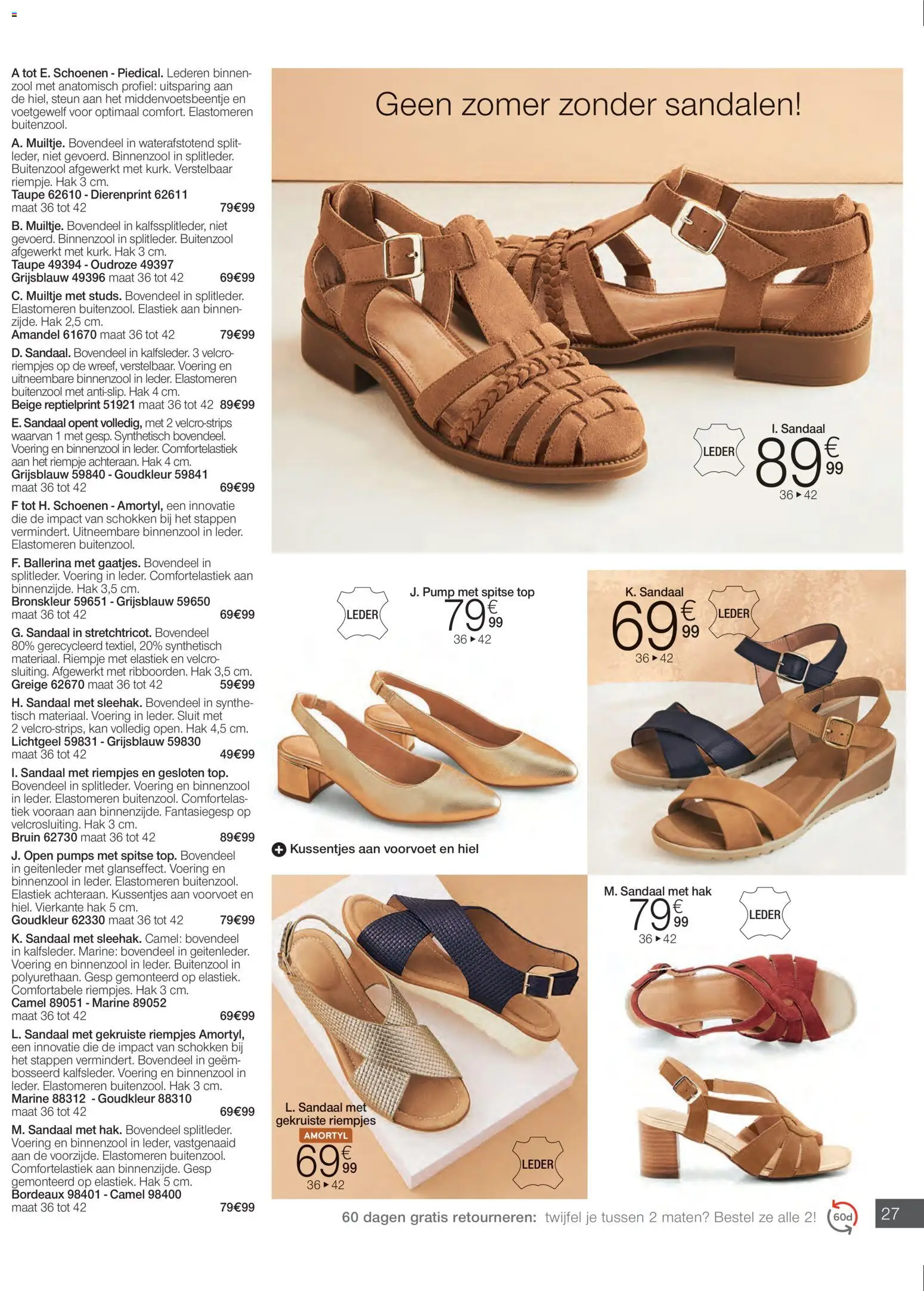 {H1} | Pagina: 27 | Producten: Sandalen, Schoenen, Elastiek, Kan
