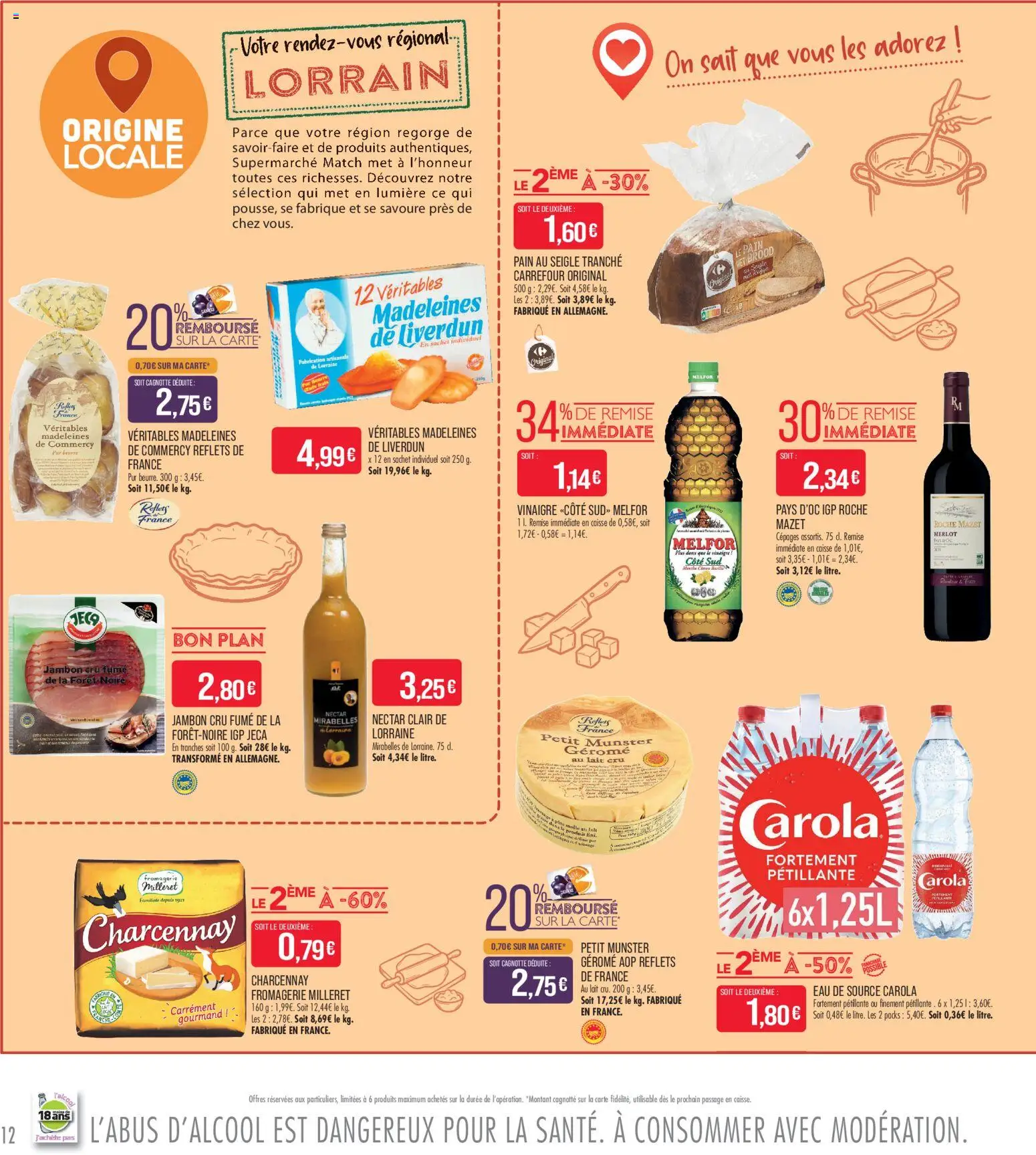 {H1} | Page: 12 | Produits: Menthe, Lait, Pain, Jambon
