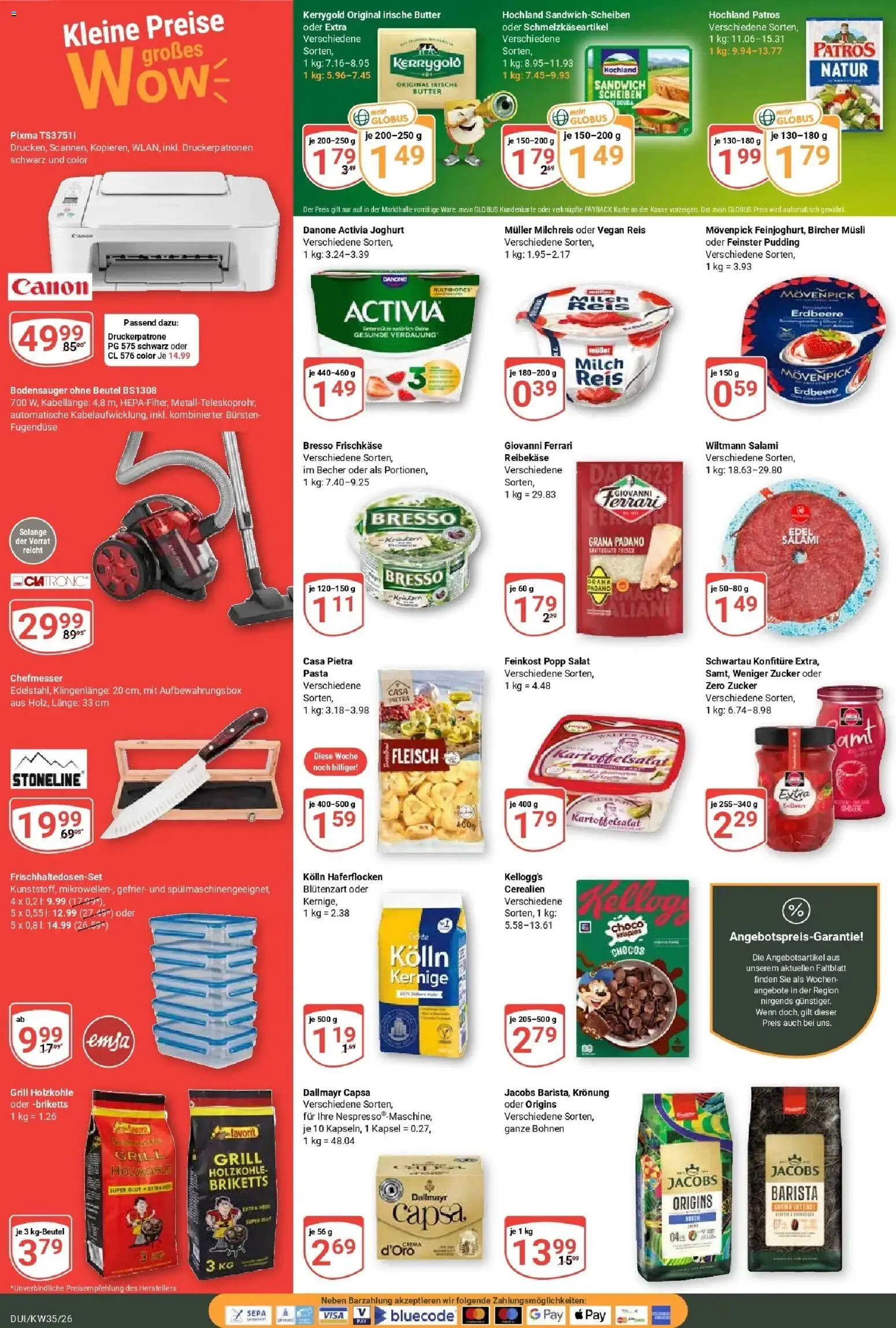 Globus Prospekt Duisburg (ab 24.08.2026) » Angebote online | Seite: 6 | Produkte: Activia, Danone activia, Butter, Salat