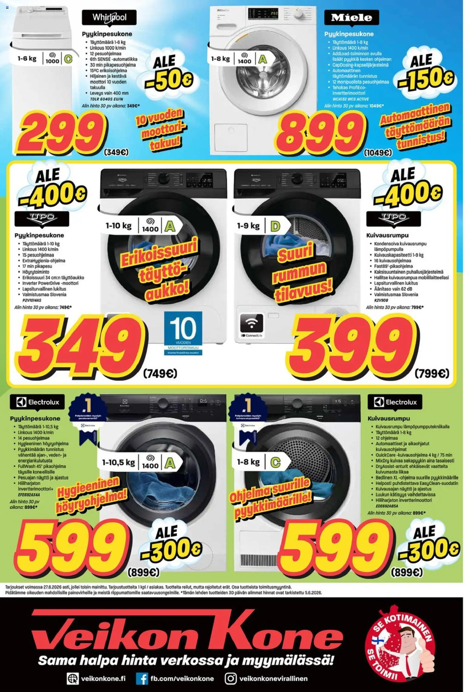 Veikon Kone - Verkkolehti - Veikon Kone – voimassa 15.06.2026 alkaen | Sivu: 12 | Tuotteet: Kuivausrumpu, Näyttö