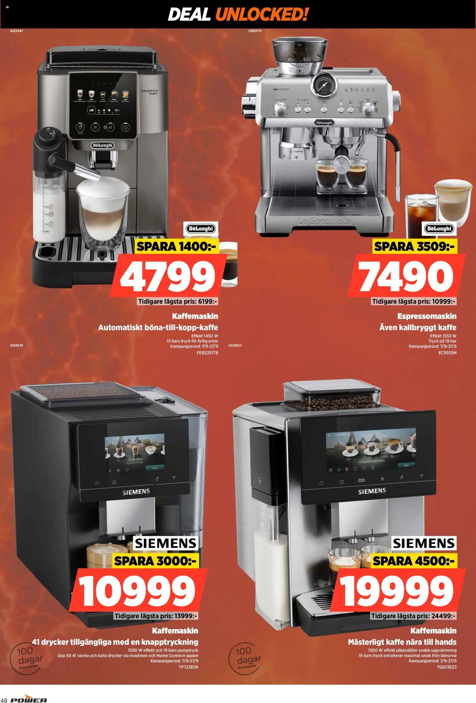Power reklamblad aktuell från 07/09/2026 | Sida: 48 | Produkter: Kaffe, Kaffemaskin, Drycker