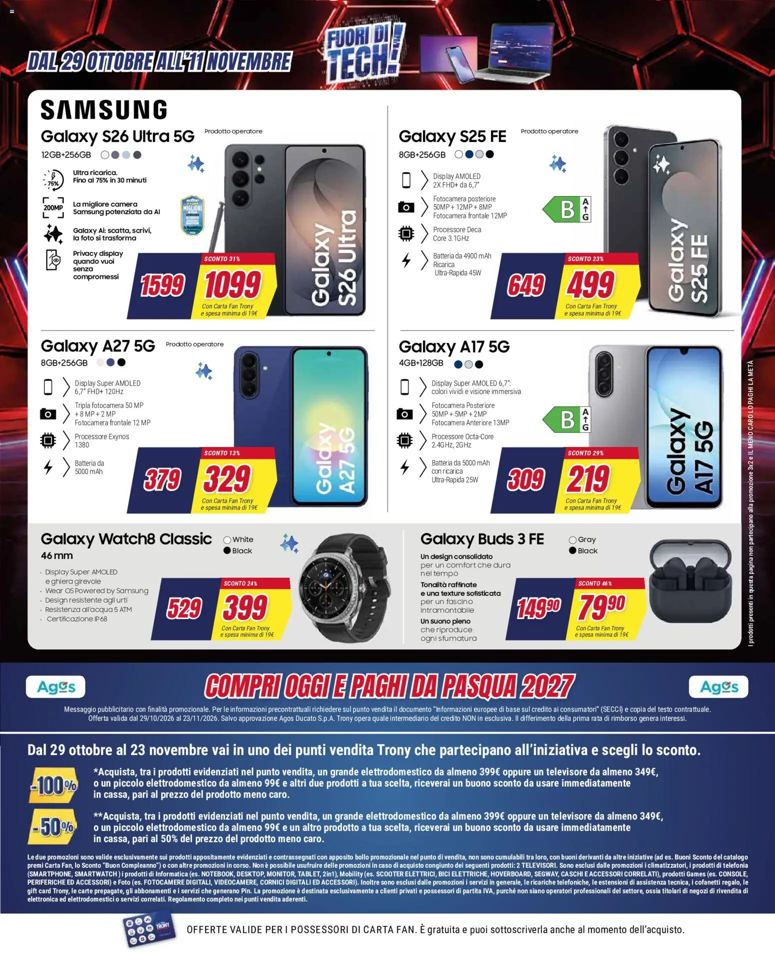 Volantino Trony del 29/10/2026 | Pagina: 47 | Prodotti: Samsung Galaxy, Caro, Smartwatch, Samsung