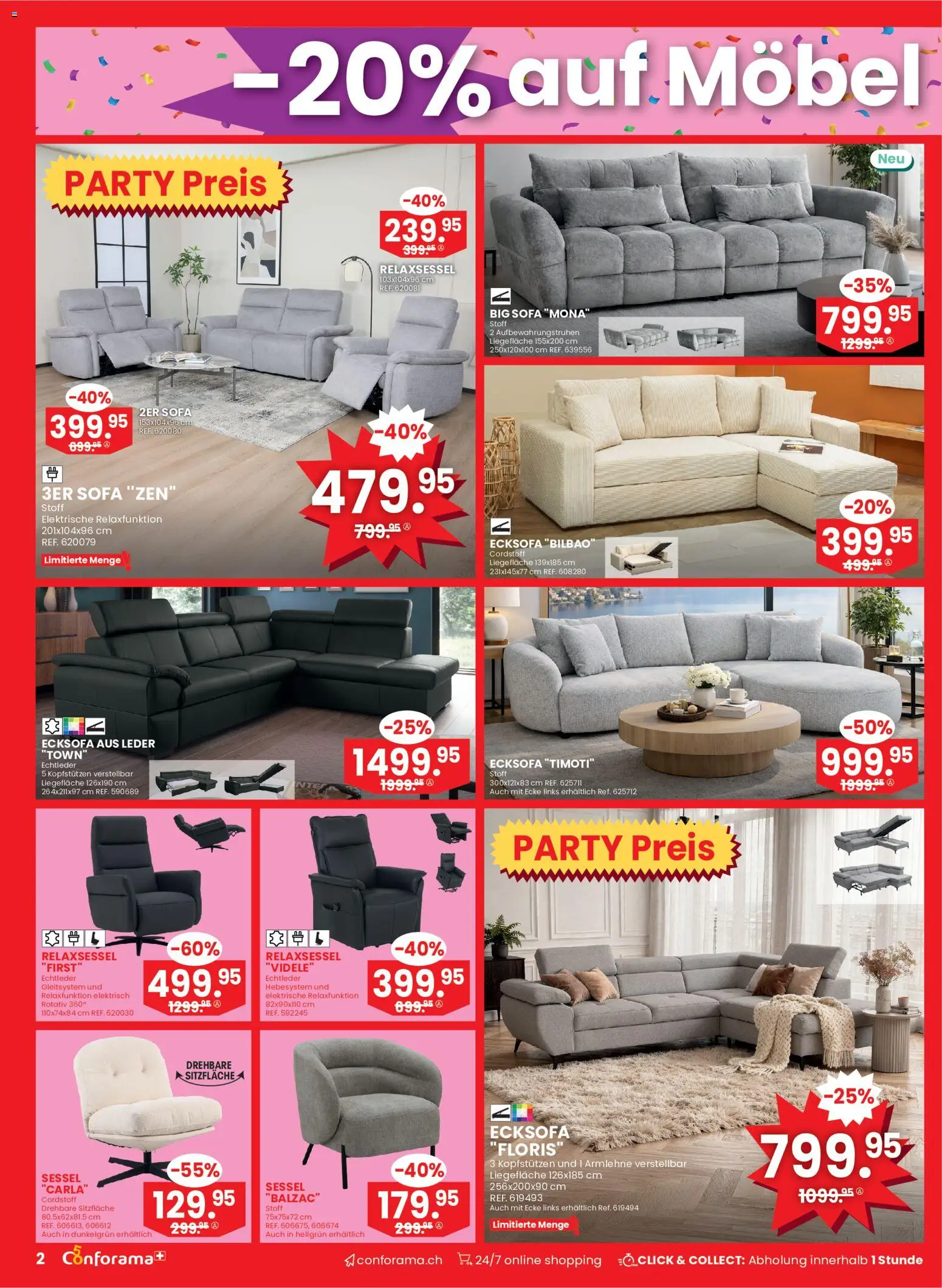 Conforama aktionen – gültig ab 09.09.2026 | Seite: 2 | Produkte: Sofa, Sessel, Ecksofa, Relaxsessel