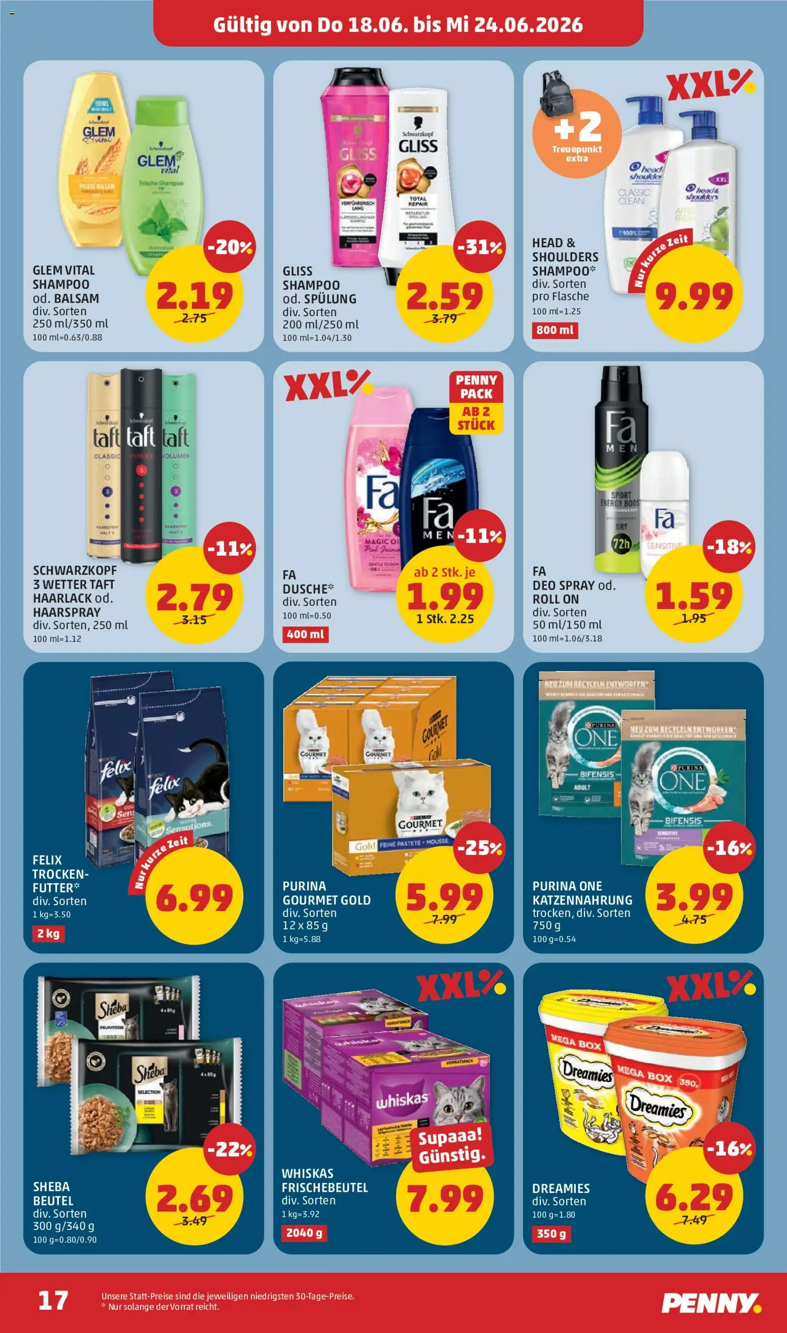 Penny Markt Schmankerl Post gültig ab 18.06.2026 | Seite: 17 | Produkte: Box, Shampoo, Spülung, Haarspray