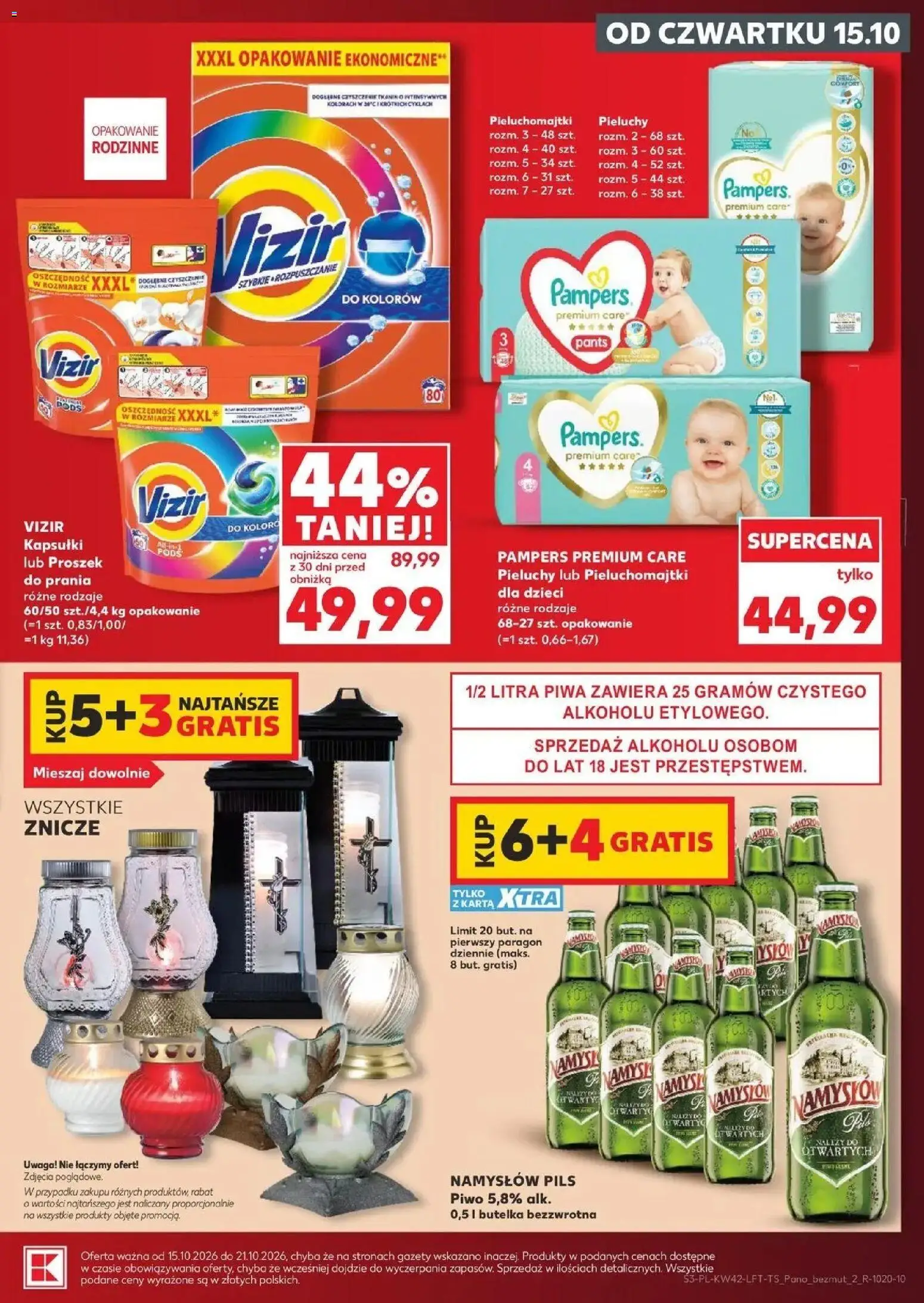 Kaufland aktualna gazetka od 15.10.2026 - od jutra PDF | Strona: 3 | Produkty: Karta, Proszek, Pampers, Proszek do prania Vizir