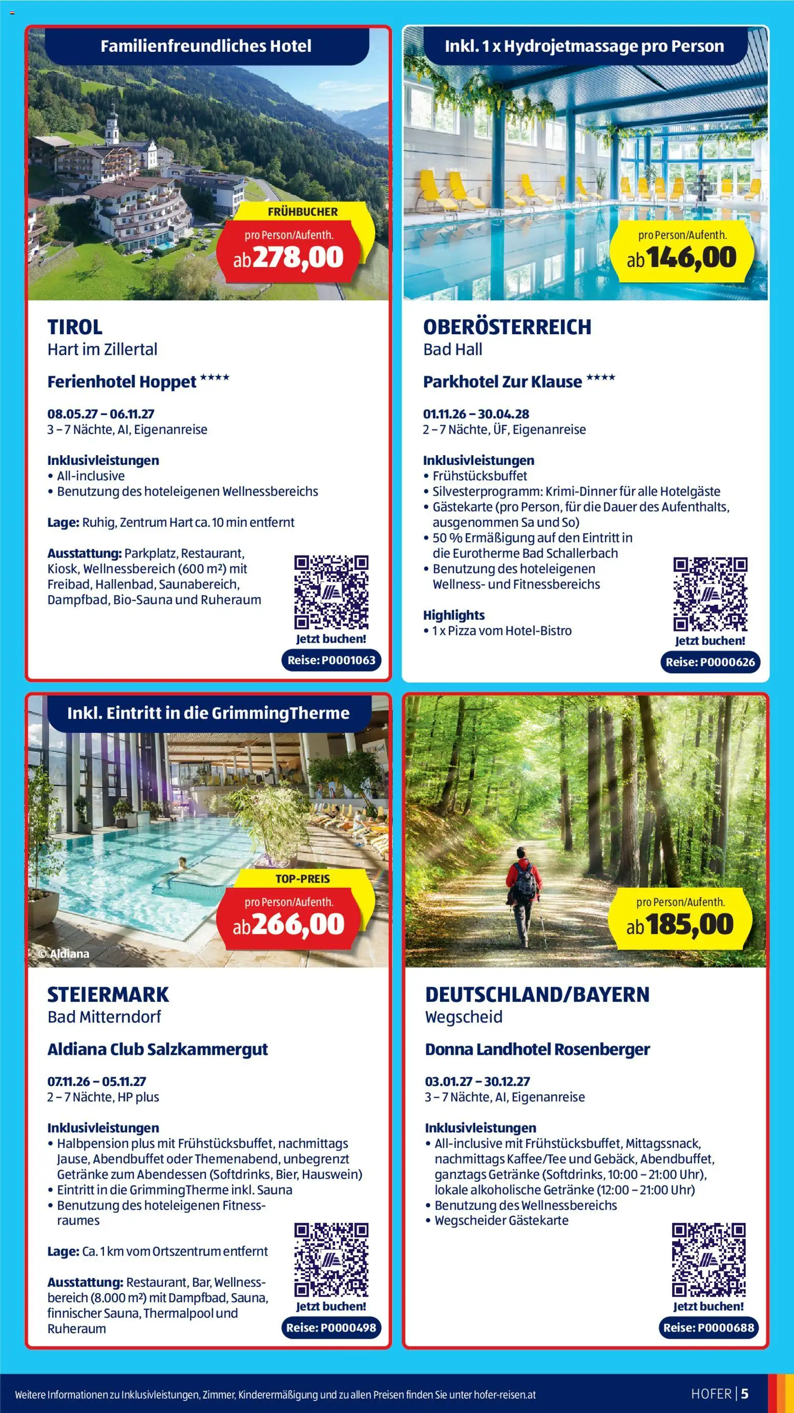 Hofer WINTERURLAUB gültig ab 28.10.2026 | Seite: 5 | Produkte: Getränke, Uhr, Bad, Pizza