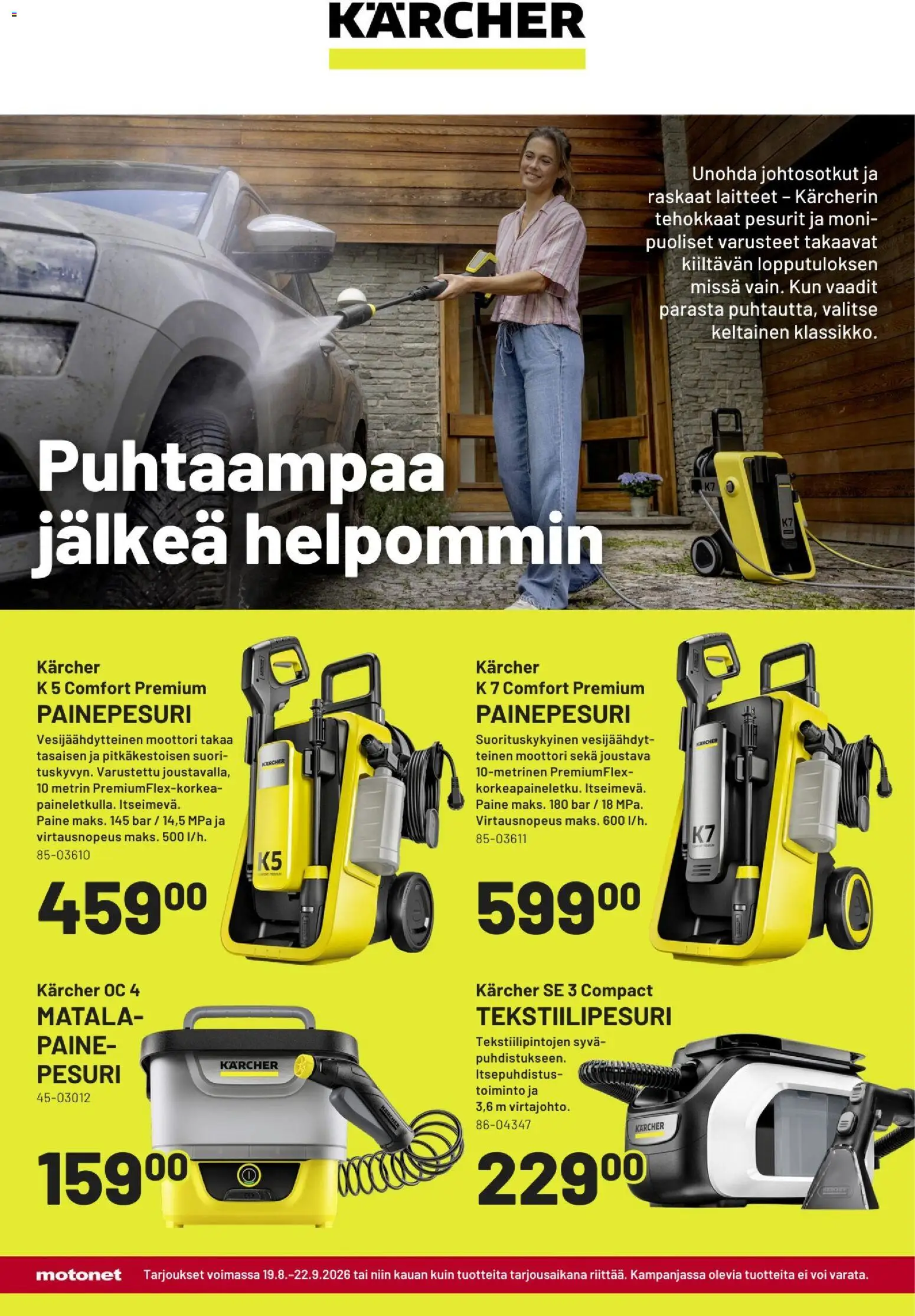 Motonet tarjoukset – voimassa 19/08/2026 alkaen | Sivu: 4 | Tuotteet: Painepesuri, Voi