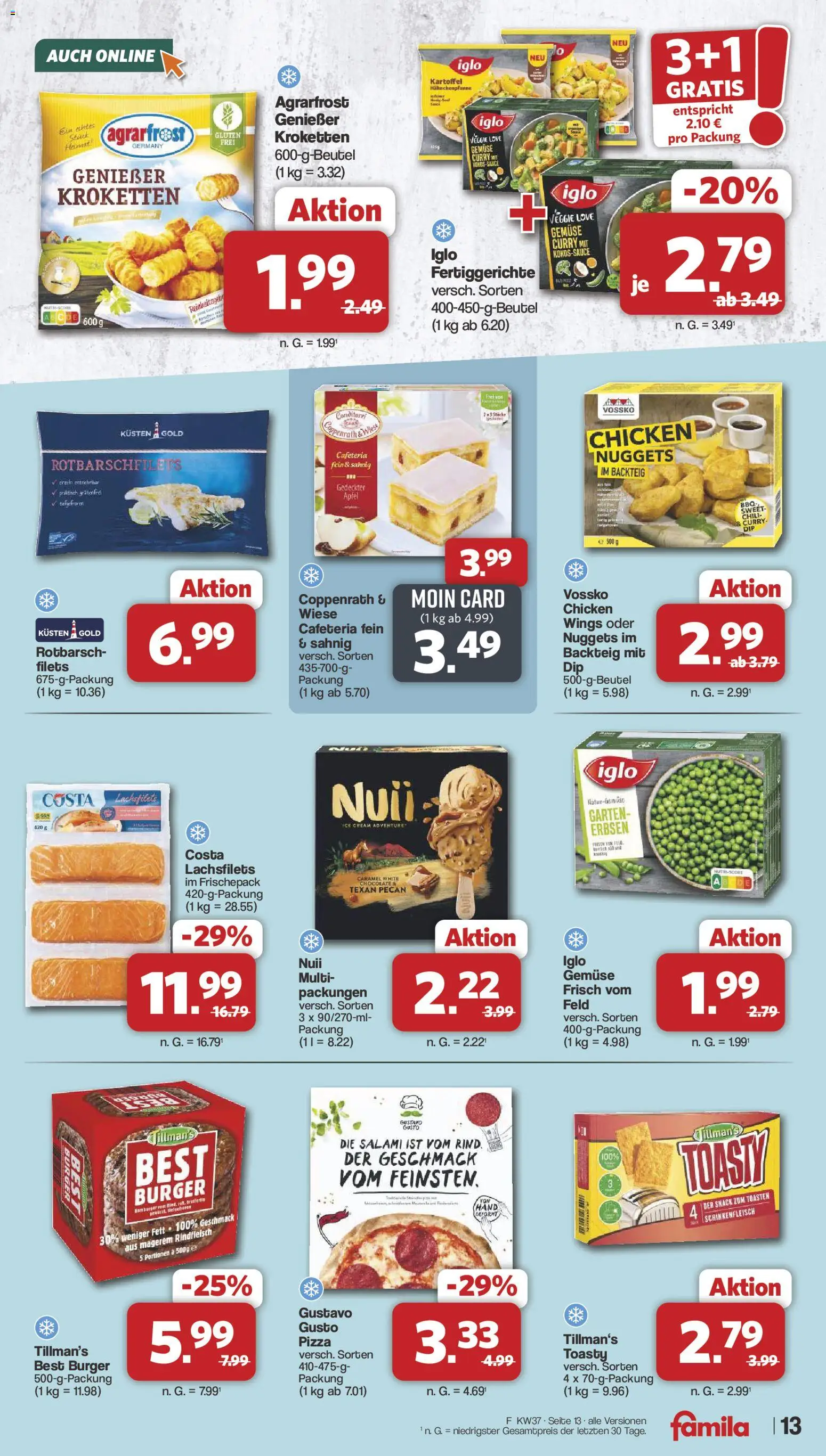 Famila Nordwest Prospekt – gültig ab 07.09.2026 | Seite: 13 | Produkte: Fertiggerichte, Chili, Pizza, Rindfleisch