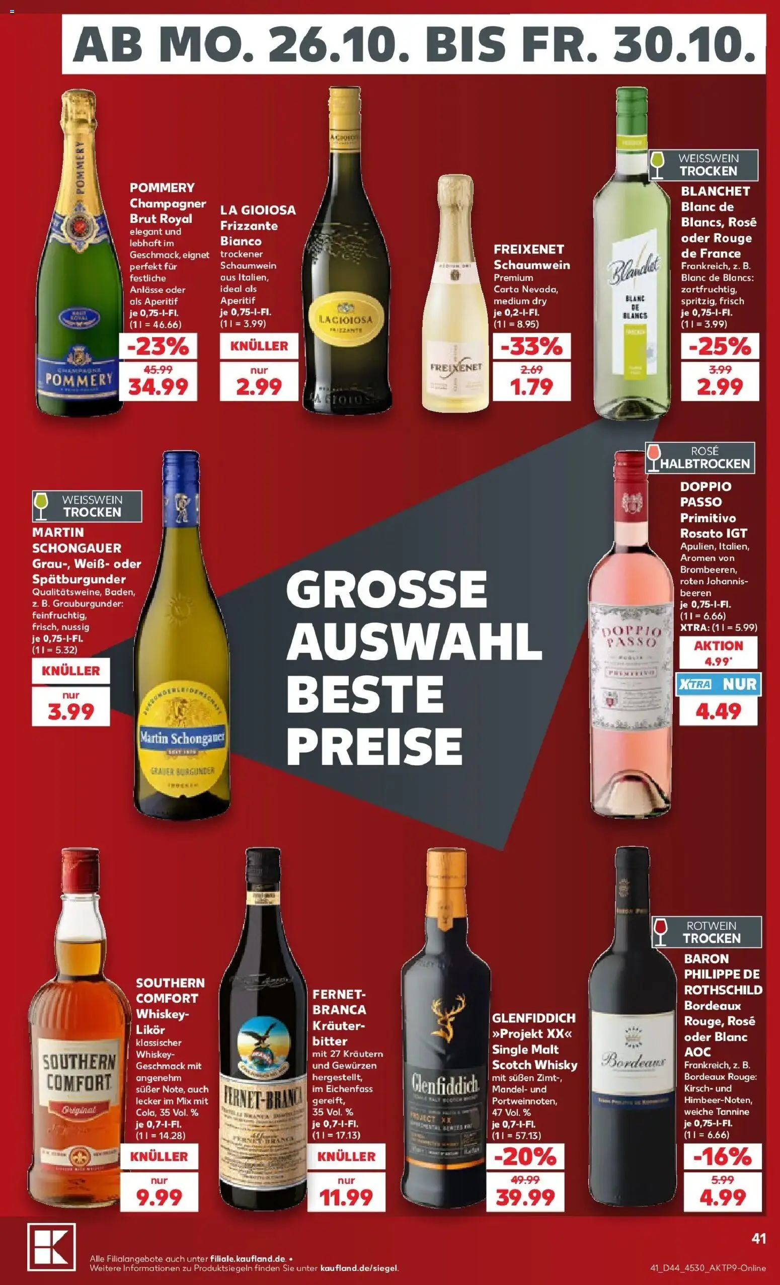 Prospekt Kaufland ab 26.10.2026 » Angebote Online zum Blättern | Seite: 53 | Produkte: Whisky, Freixenet, Weißwein, Rotwein trocken