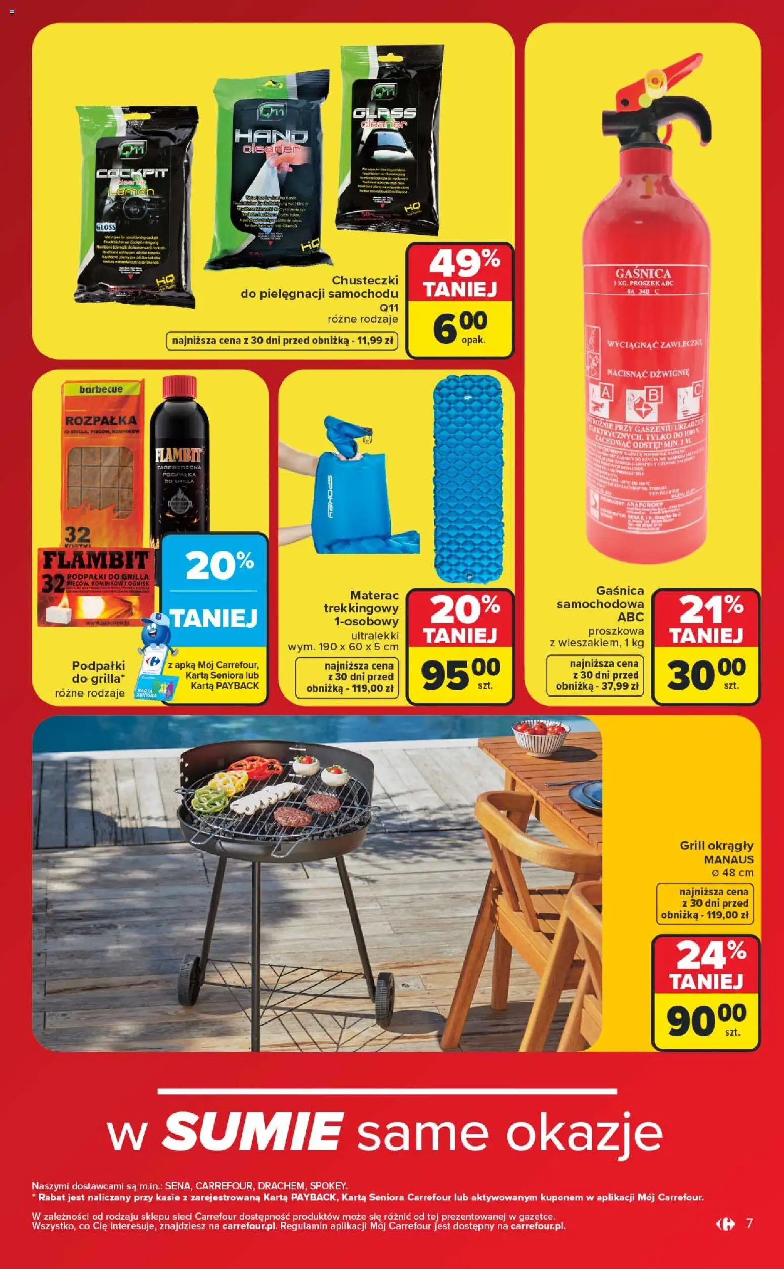 Carrefour gazetka - Wyprzedaż na maxa od 06.07.2026 | Strona: 7 | Produkty: Karta, Grill, Cleaner, Gaśnica samochodowa
