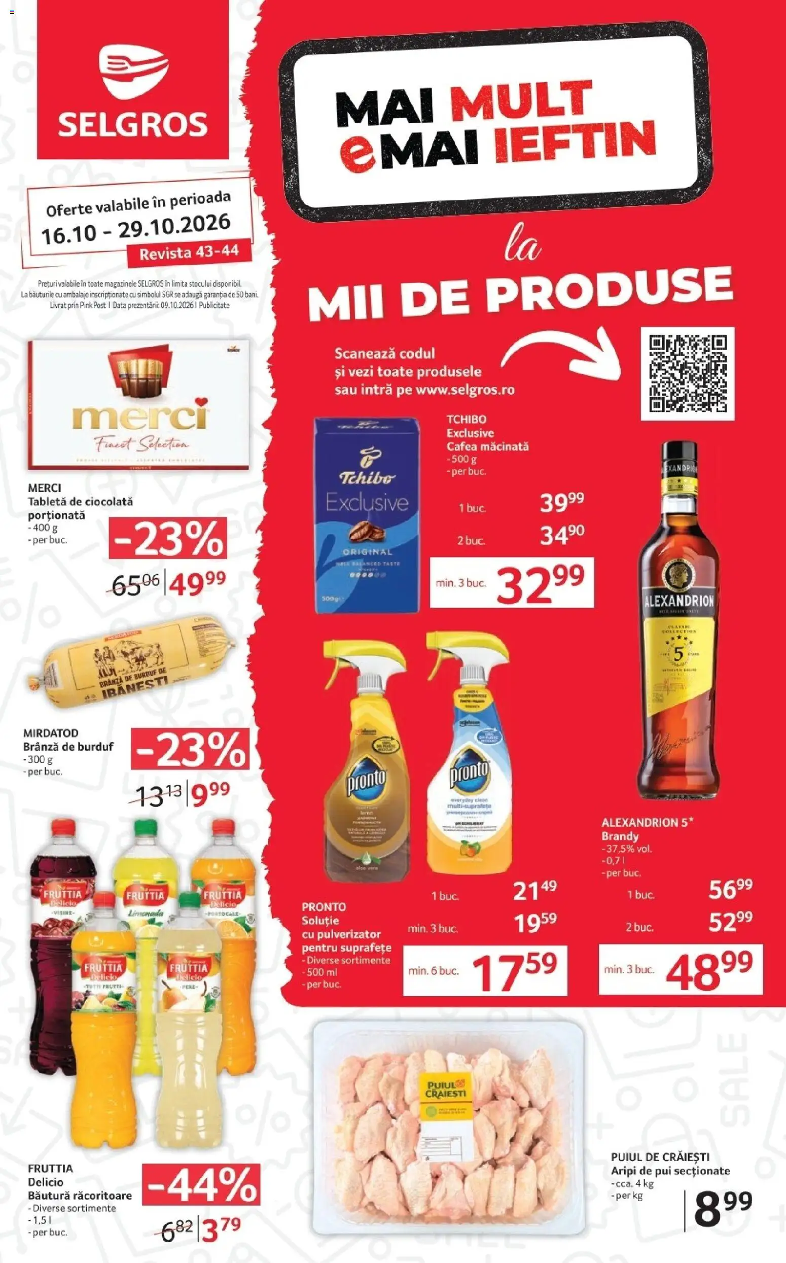 Noul catalog Selgros – valabil de la 16.10.2026 | Pagină: 1 | Produse: Limonada, Branza de burduf, Merci, Portocale