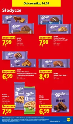 Pogląd oferty "MILKA Ciastka, XL*, 184 g Choco Cookies lub Cookies Nut" - ważna od 24.09.2026 | Strona: 85