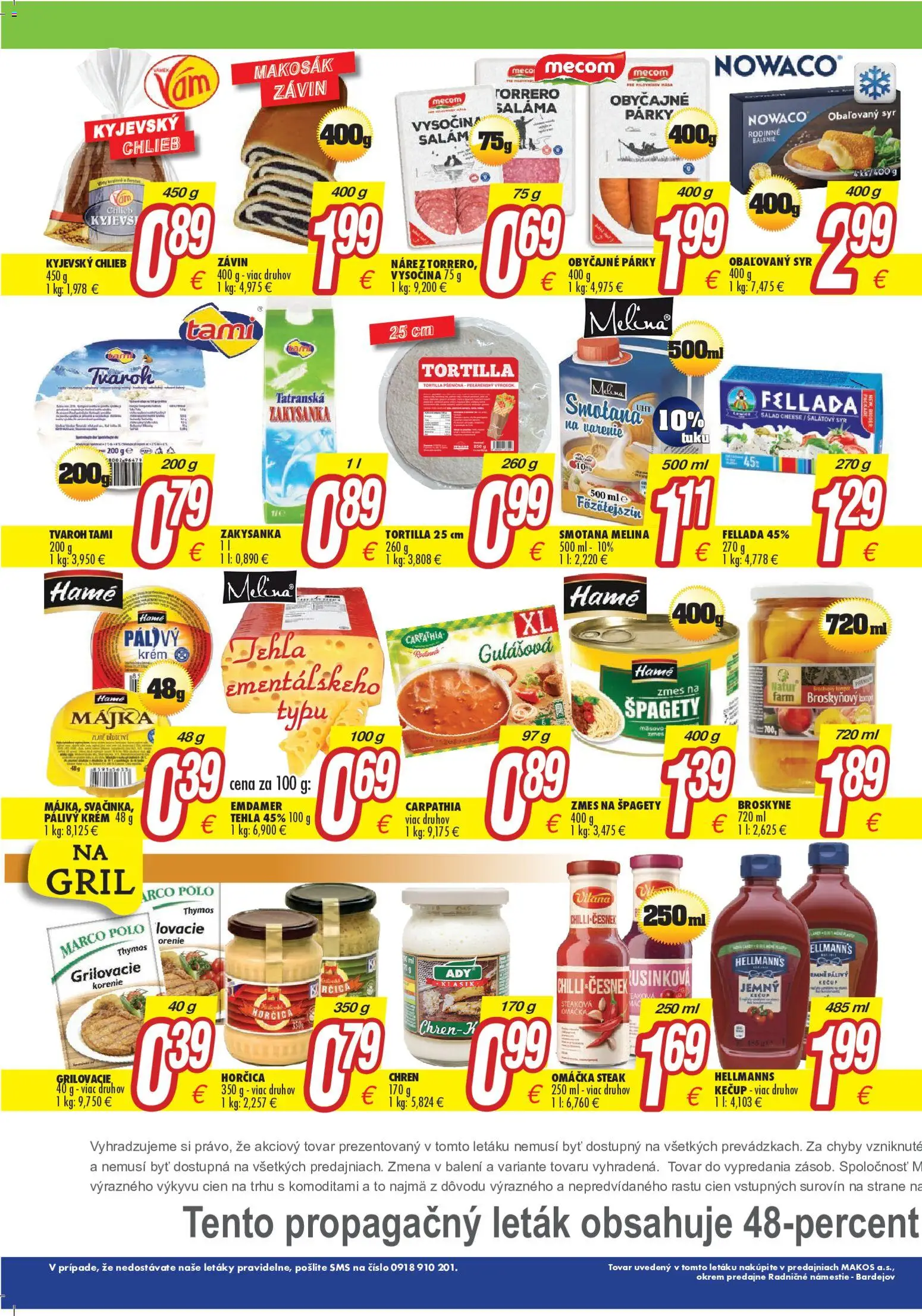 Nové Makos akcie – leták je platný od 04.05.2026 | Strana: 3 | Produkty: Gril, Smotana, Krém, Špagety