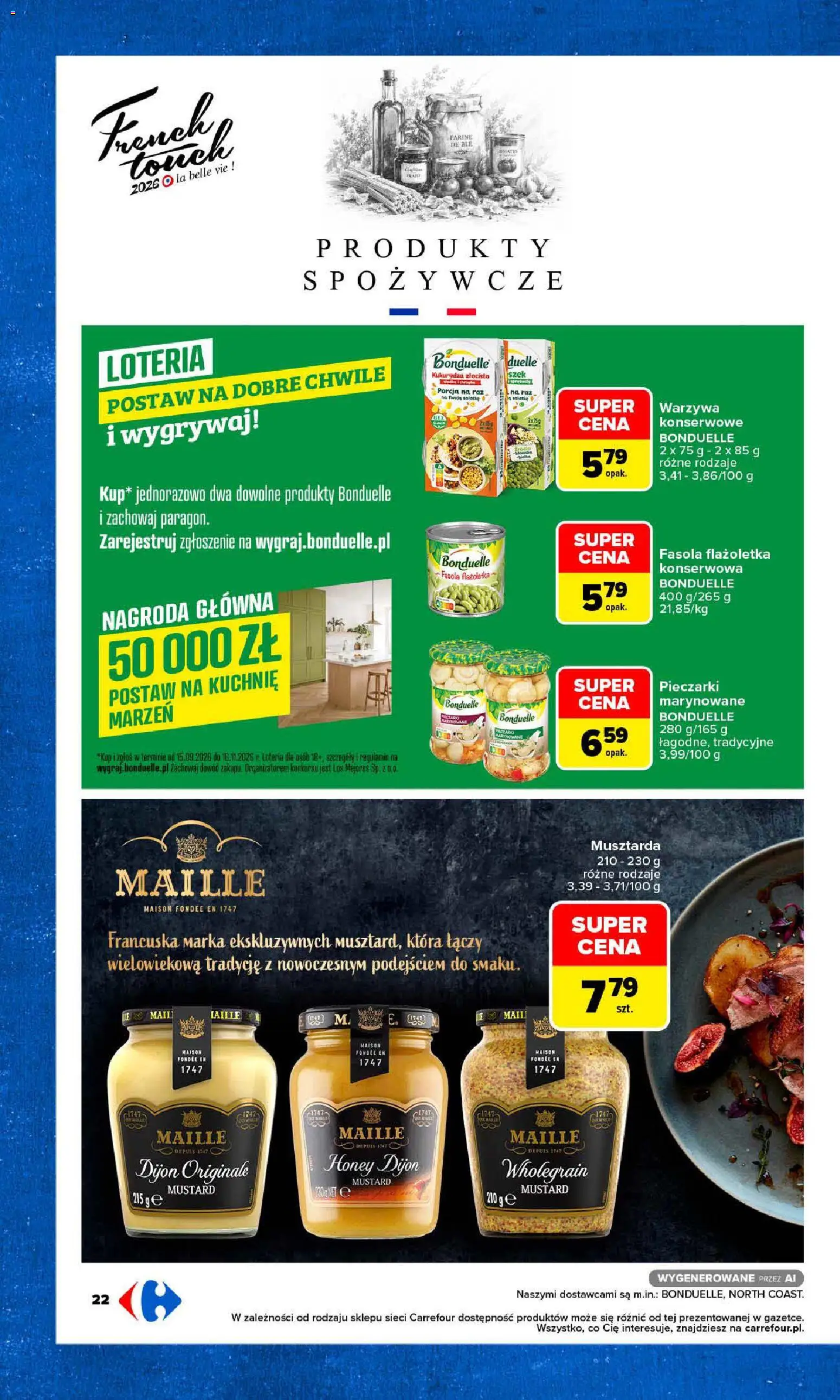 Carrefour gazetka - Przystanek Francia od 19.10.2026 | Strona: 26 | Produkty: Musztarda, Fasola, Sałatka, Warzywa