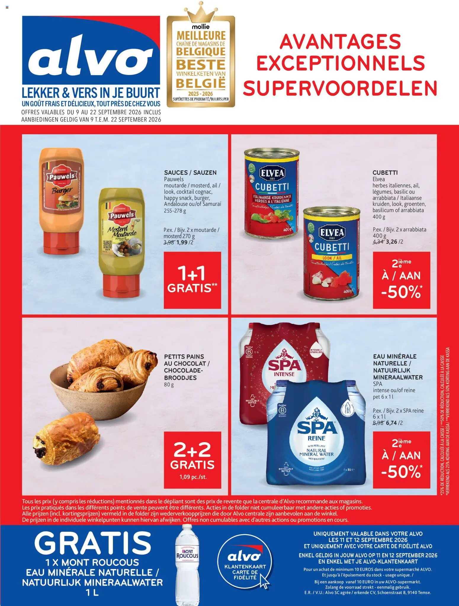 {H1} | Pagina: 1 | Producten: Sauzen, Mosterd, Water, Mineraalwater