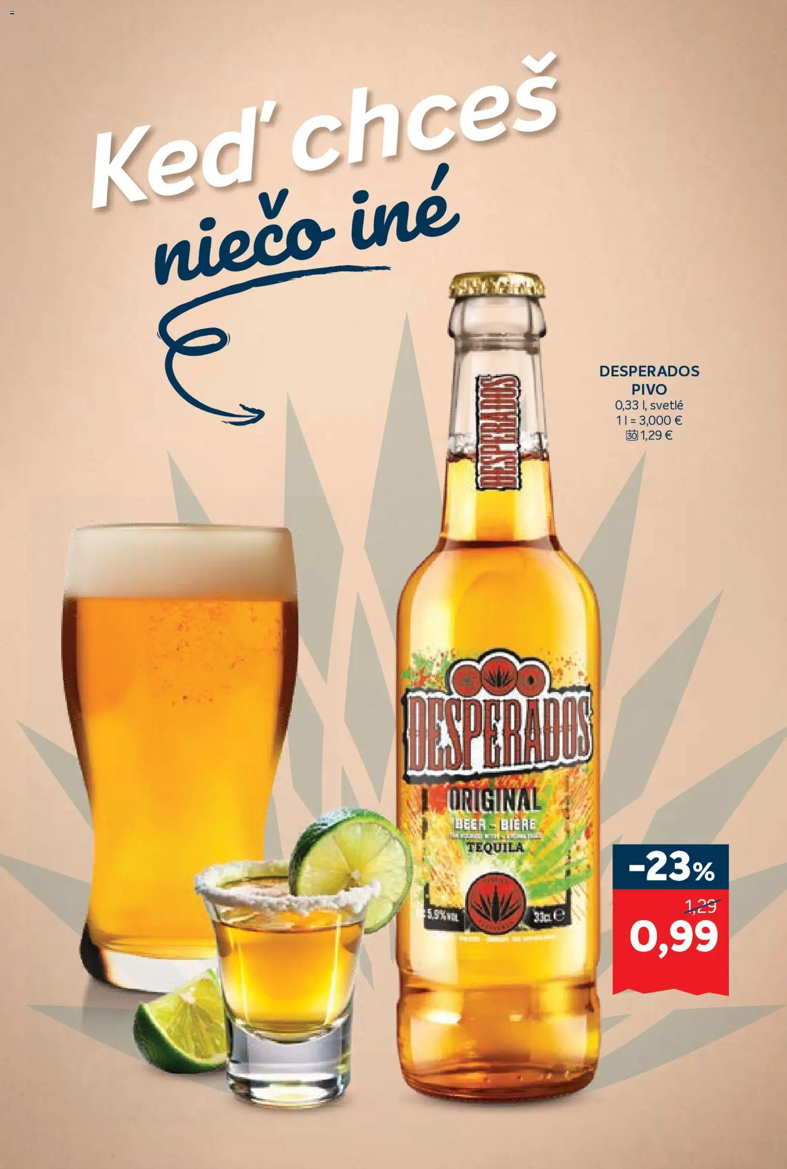 Nové Kraj akcie – leták je platný od 21.05.2026 | Strana: 12 | Produkty: Pivo, Desperados, Tequila
