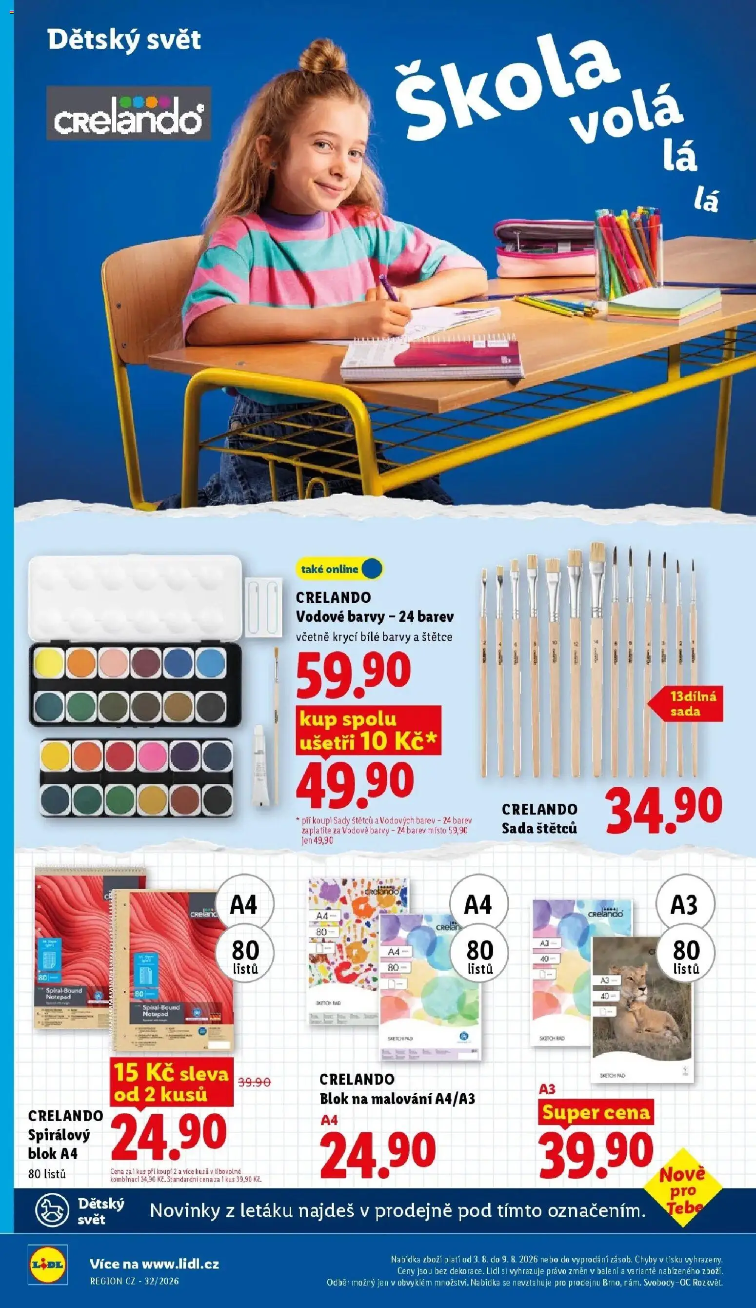 Lidl aktuální leták - Spotřební zboží od 03.08.2026 | Strana: 6 | Produkty: Notebook, Blok, Barvy