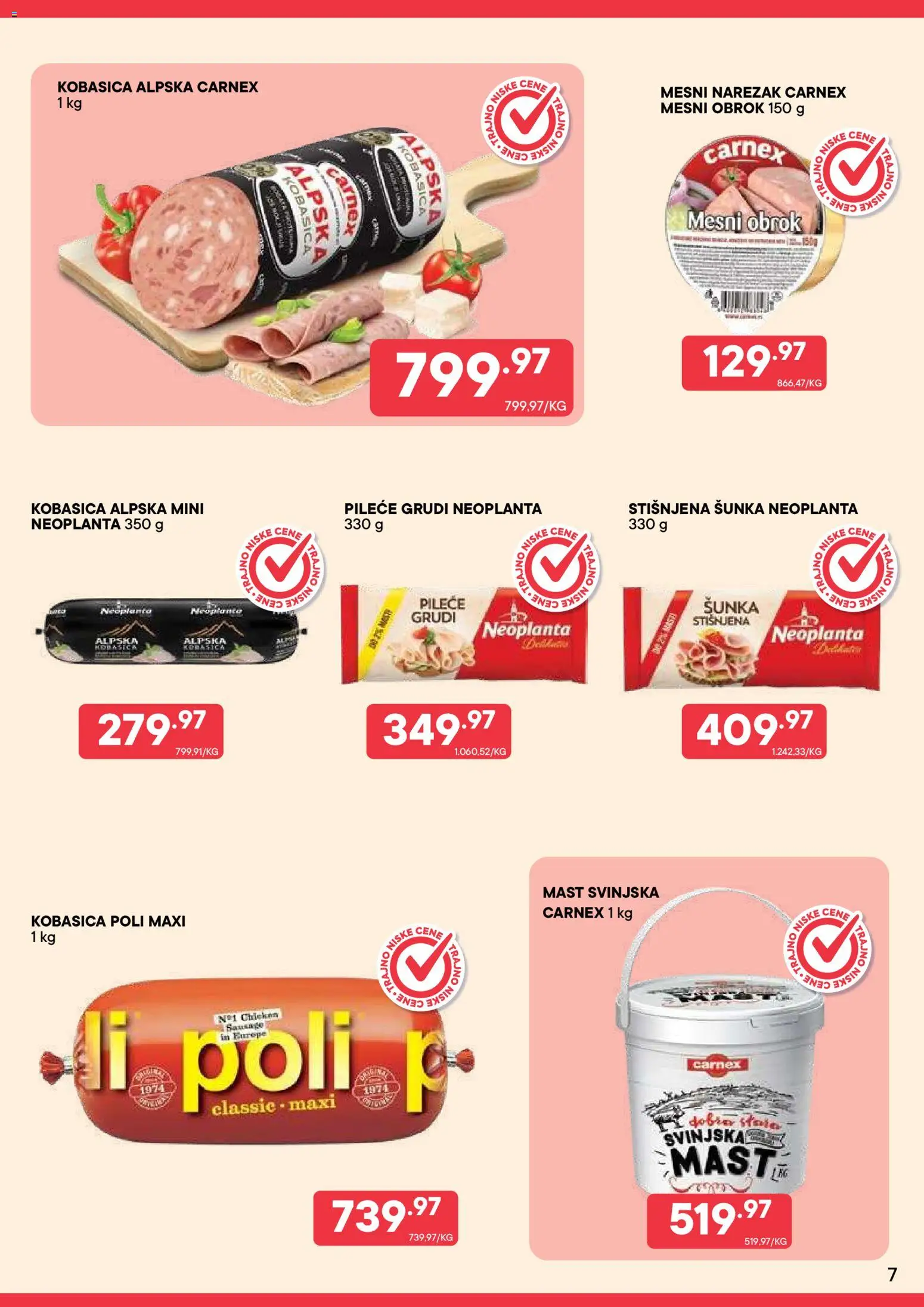 PerSu katalog - važi od 01.09.2026 | Strana: 7 | Proizvode: Narezak, Šunka, Kobasica, Mesni narezak