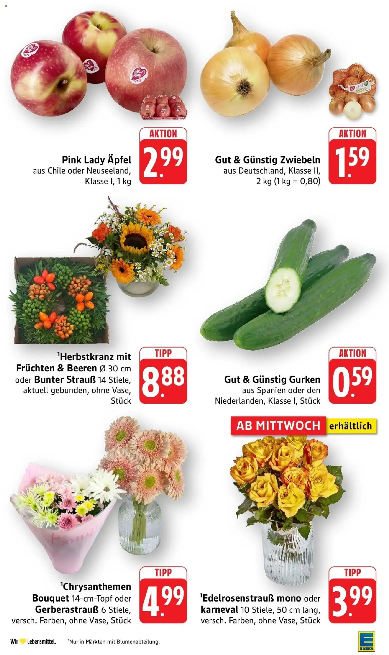 E center Prospekt Nürtingen (ab 28.09.2026) zum Blättern | Seite: 12 | Produkte: Äpfel, Zwiebeln, Gurken