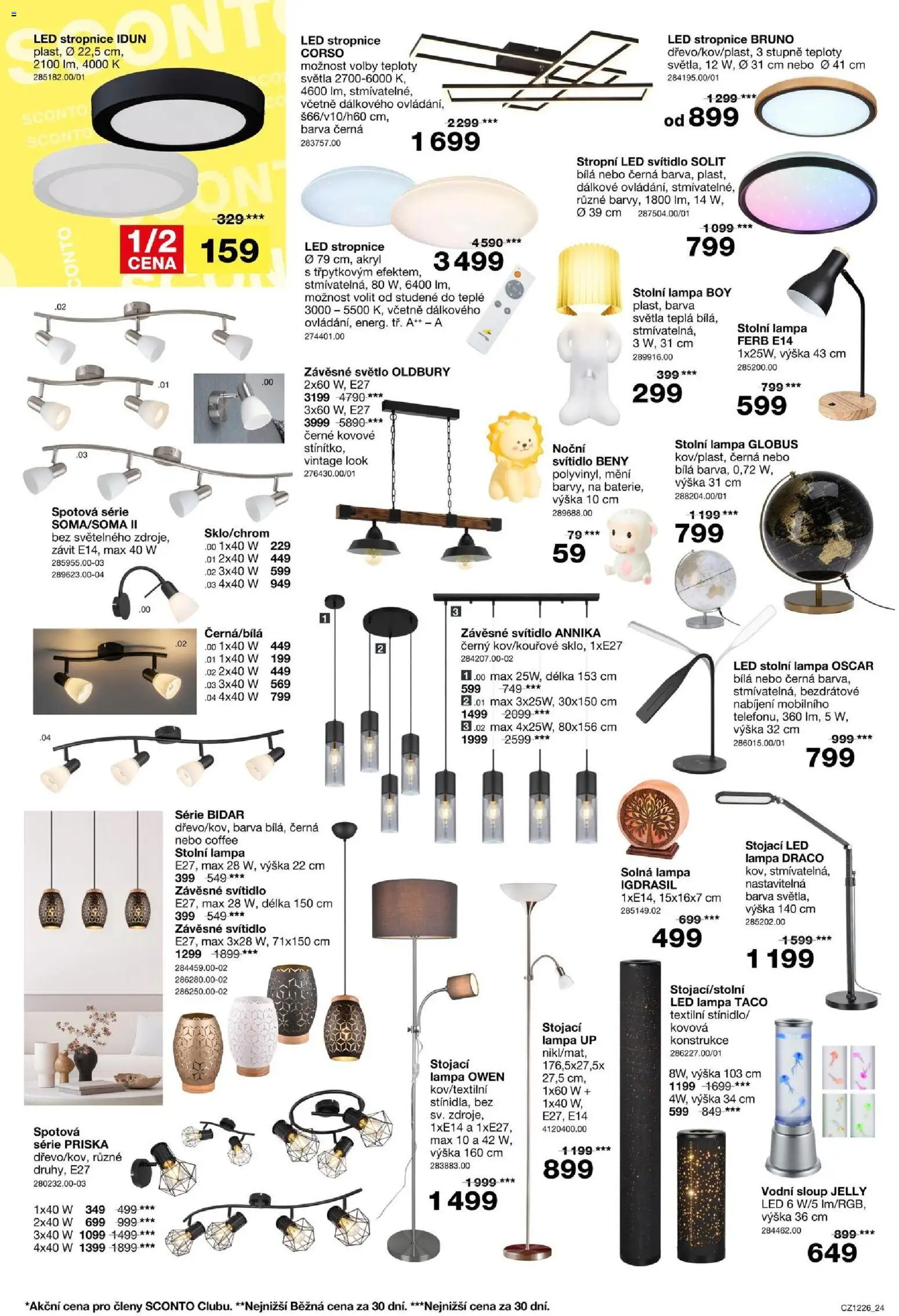 Sconto nábytek leták od 23.09.2026 | Strana: 24 | Produkty: Solná lampa, LED lampa, Globus, Stolní lampa