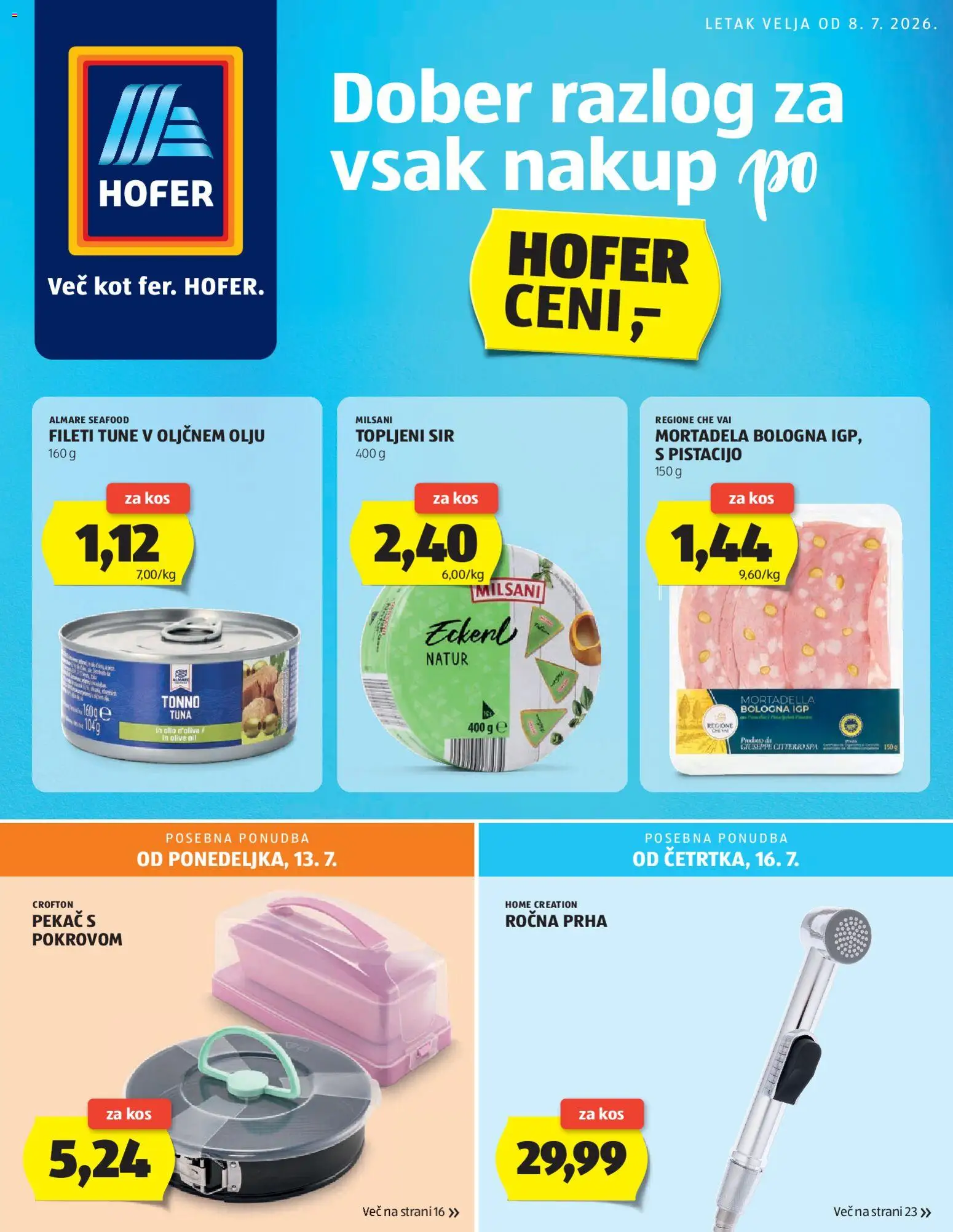 Novi Hofer katalog ponudbe – veljaven od 08.07.2026 | Stran: 1